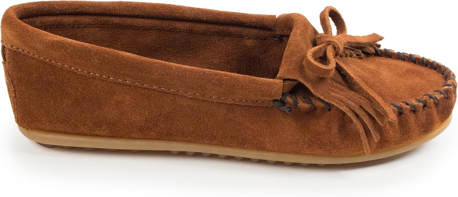 Minnetonka Women's Kilty Suede Hardsole Moccasin