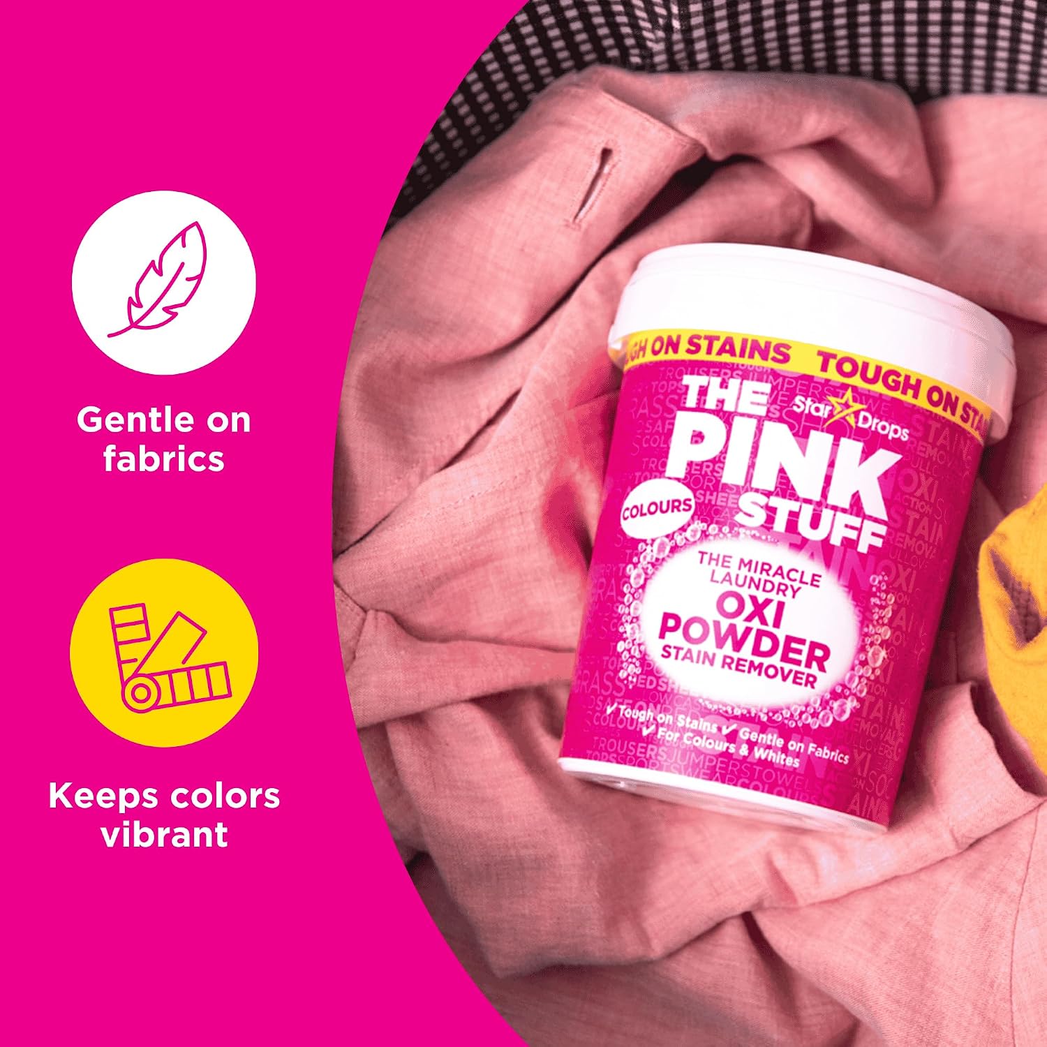 Stardrops The Pink Stuff Miracle Laundry Oxi Powder Stain Remover for Colours, 35.2 Oz