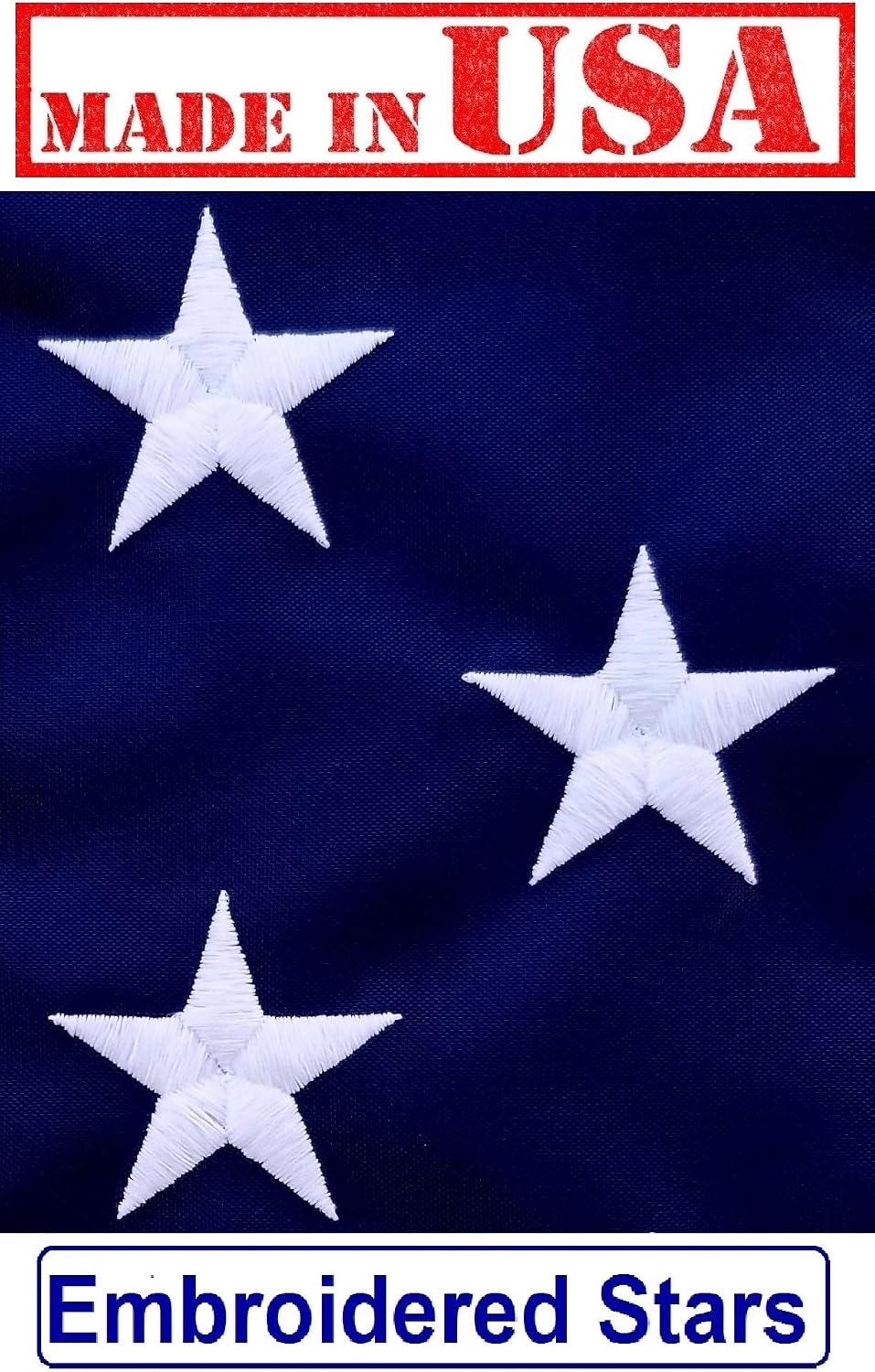 US Flag Factory - 6x10 FT US American Flag (Embroidered Stars, Sewn Stripes) Outdoor SolarMax Nylon Flag - Made in America - Premium Quality (6x10 FT)