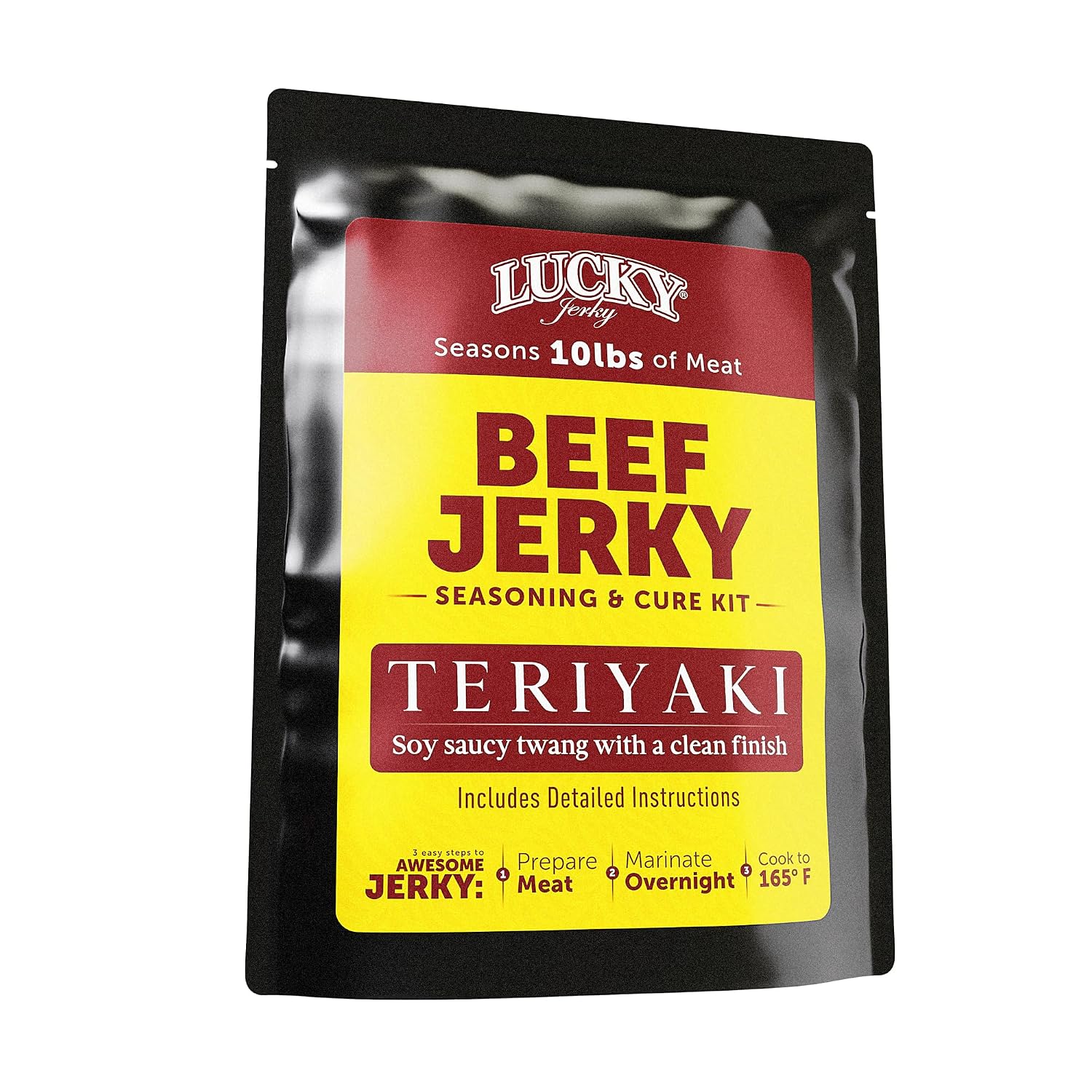 Lucky Jerky Ultimate Savory DIY Beef Jerky Seasoning and Cure Kit, 12 Oz | Make Your Own with Original, BBQ, Teriyaki, and Sweet & Spicy, Seasons 5 lbs per Flavor, 20 lbs Total