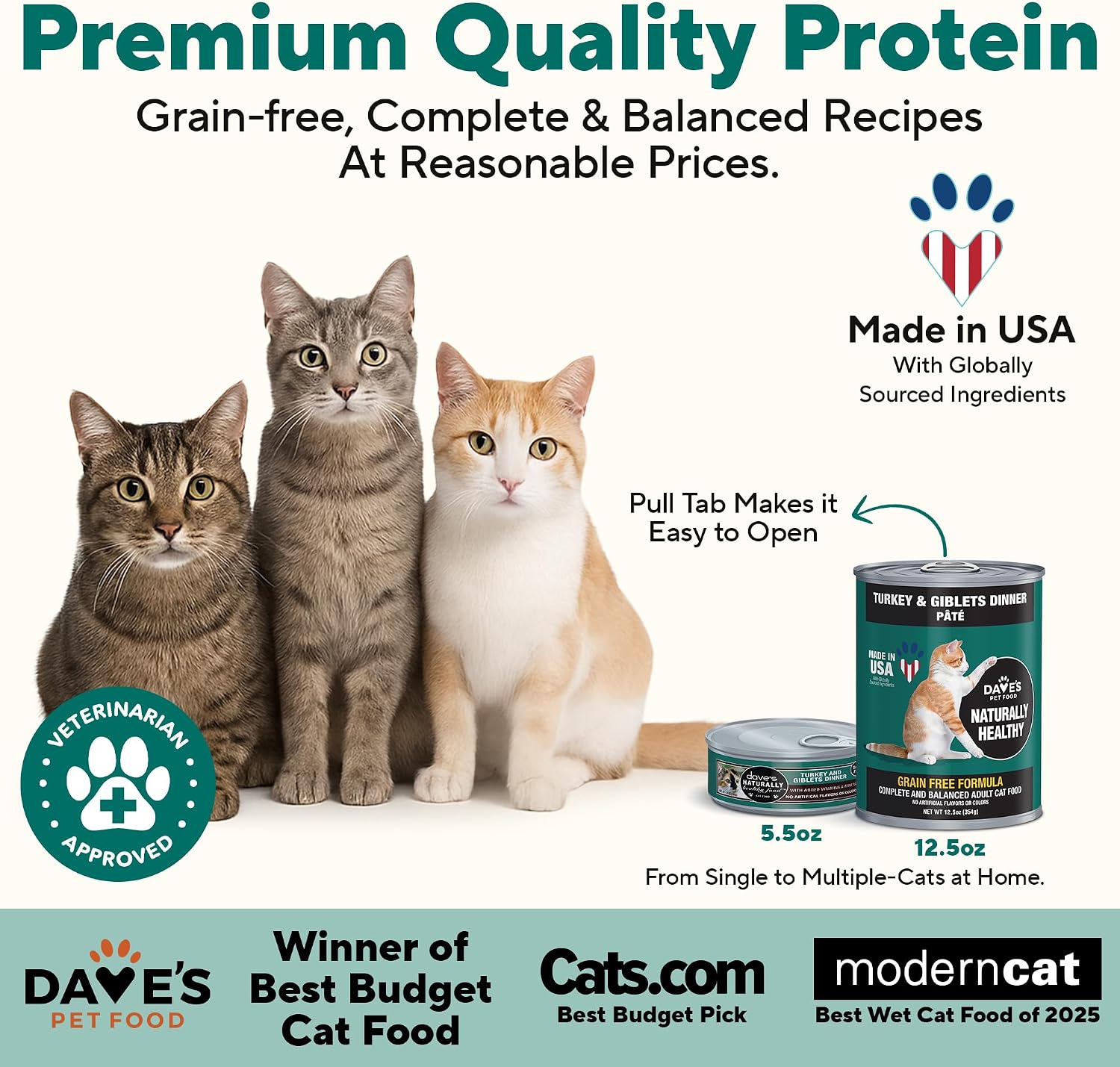 Dave's Pet Food Grain Free Wet Canned Cat Food Pate, Chicken, 12.5 oz, 12pk | Made in USA, Naturally Healthy, Easy to Digest Wheat & Gluten-Free, Use as Topper or Meal, Carrageenan-Free