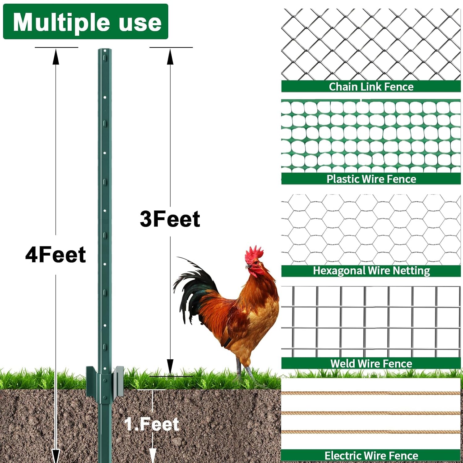 Amagabeli Chicken Wire Fencing Poultry Wire Netting 36inch x 50ft 2 Inch Hexagonal Galvanized Mesh Garden Fence Animal Barrier for Garden Protection Craft Rabbit Cage Dog Roll Chicken Coop Accessories