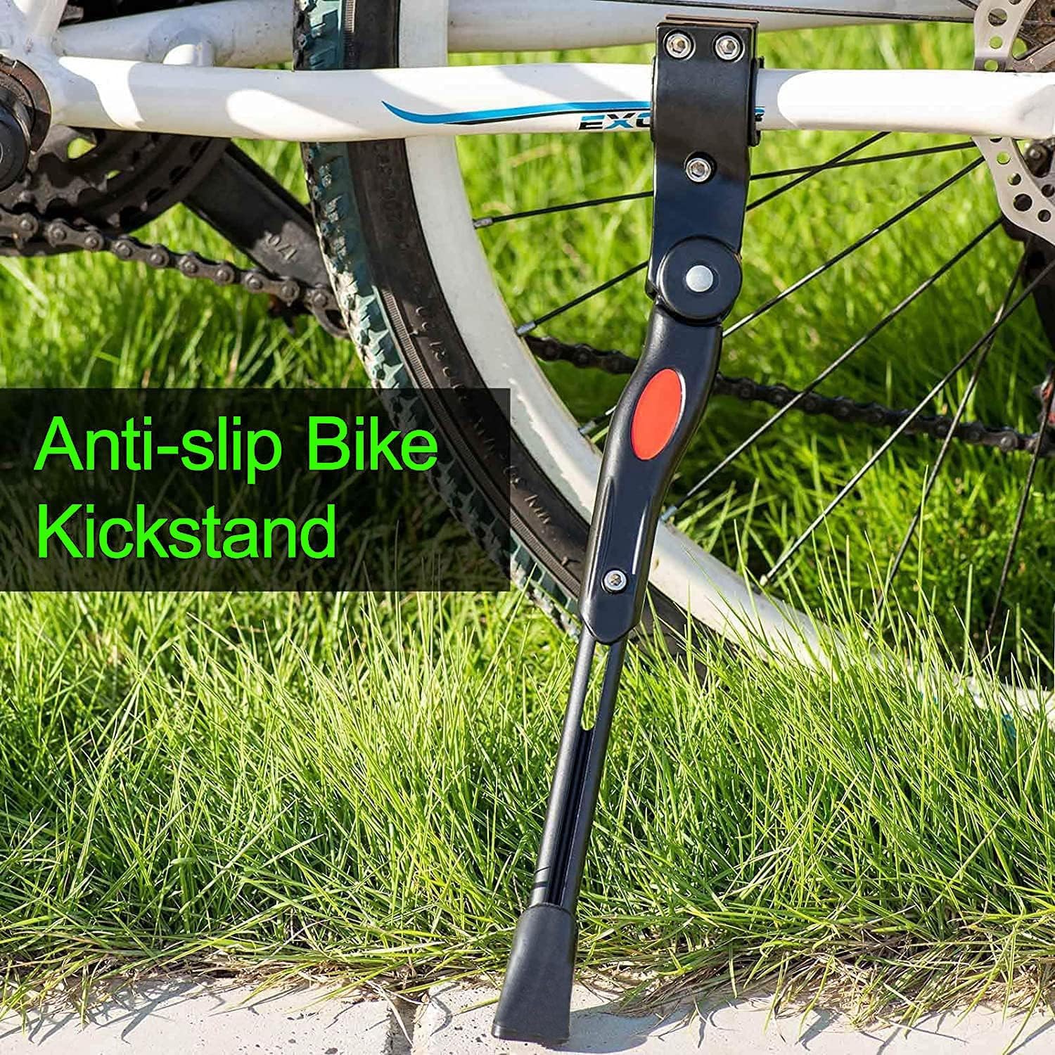 Bike Kickstand, Adjustable Aluminum Alloy, 20" 24" 26", Black | For Road Mountain Bike