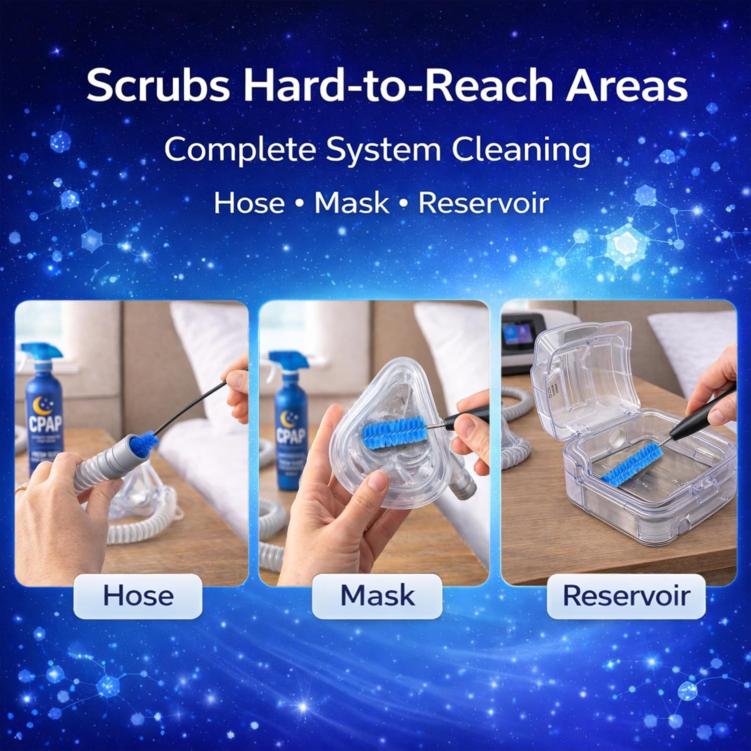 Equipment Cleanser and Deodorizer and Brush Set Combo, Removes Odors, Gentle Formula, Easy Application