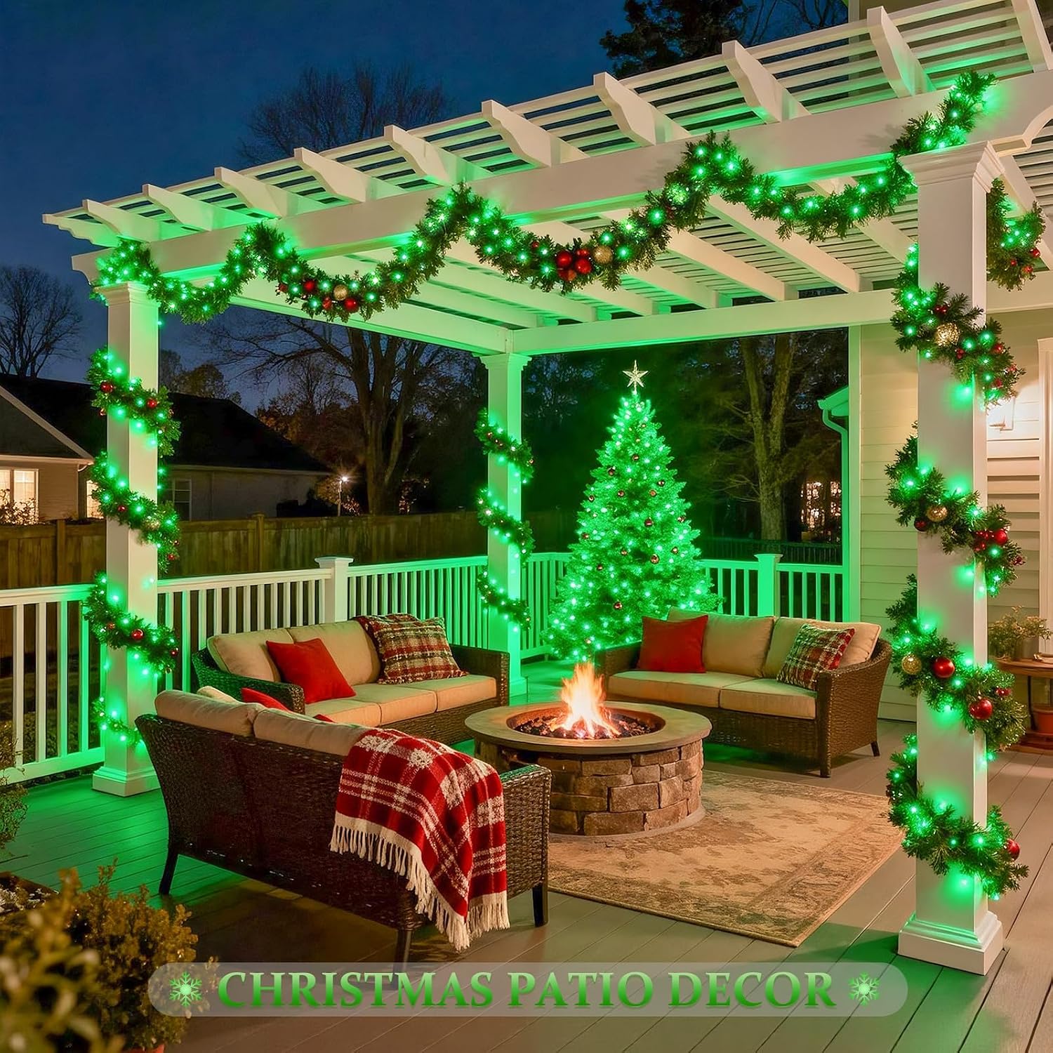 JMEXSUSS 2 Pack Solar String Lights Outdoor Total 66FT 200LED Fairy Lights | Outdoor Waterproof, 8 Modes Solar Christmas Lights for Outside Garden Tree Patio Yard Wedding Christmas Decorations, White