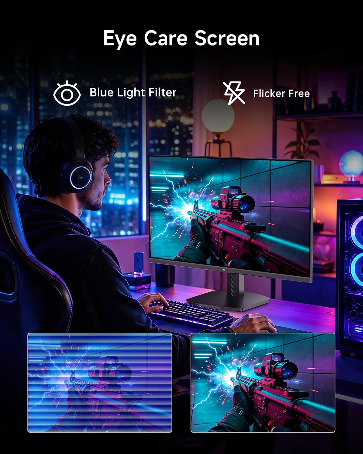 KTC 24.5 Inch Gaming Monitor, 180Hz OC 200Hz Monitor FHD, Fast IPS, H25T7 | 1080P Monitors 1ms, 128% sRGB HDR10, Adaptive Sync, HDMI DP, VESA Tilt Adjustable for Xbox PS5 Switch, HDMI Cable Inc.