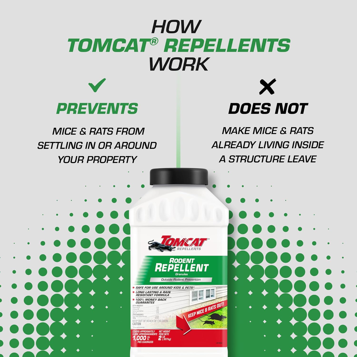 Tomcat Repellents Rodent Repellent Ready-to-Use with Comfort Wand, 1 gal. | For Indoor and Outdoor Mouse and Rat Prevention, Peppermint Oil Spray for Rodents with Cinnamon & Garlic Essential Oils