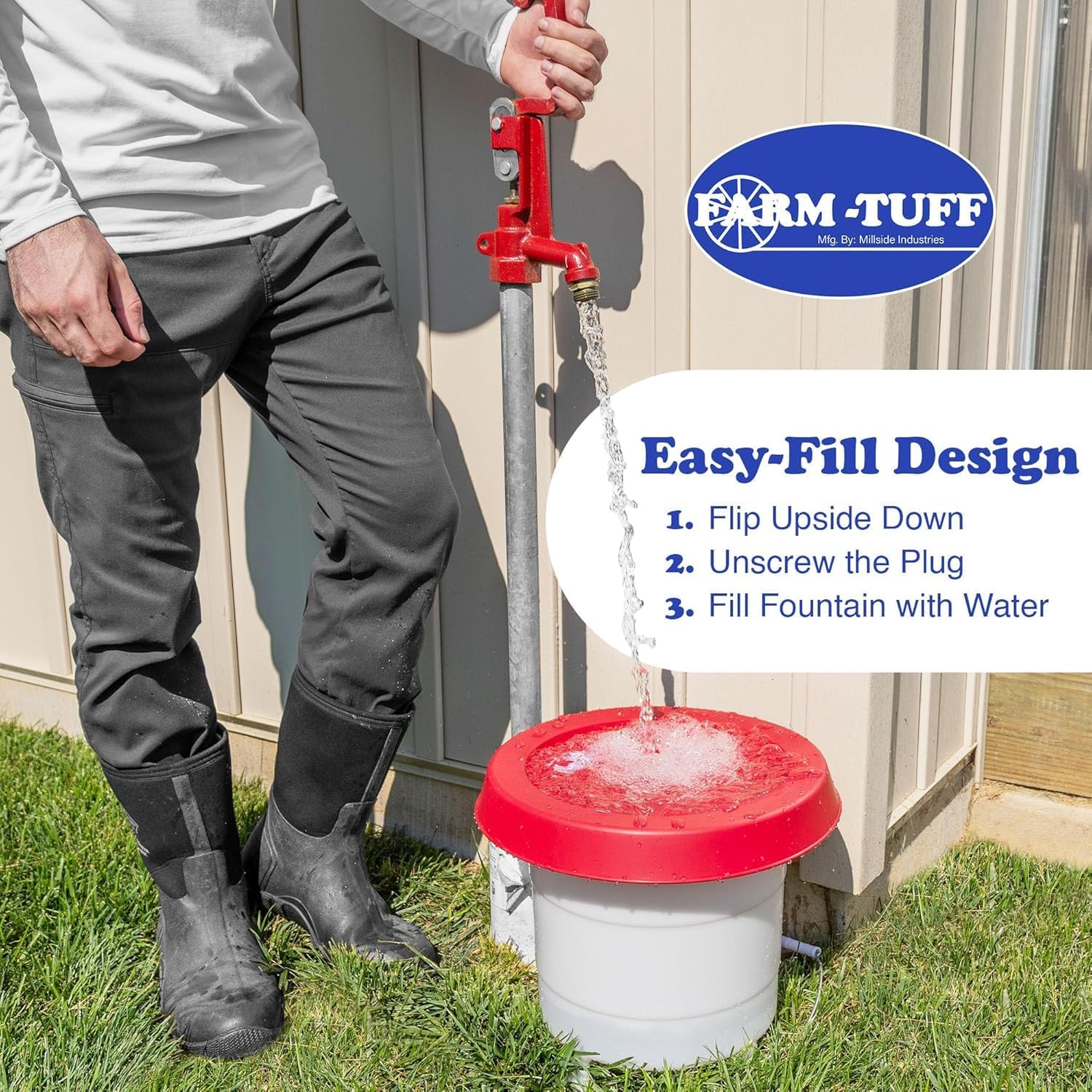 FARM-TUFF Plastic Easy Fill Poultry Waterer