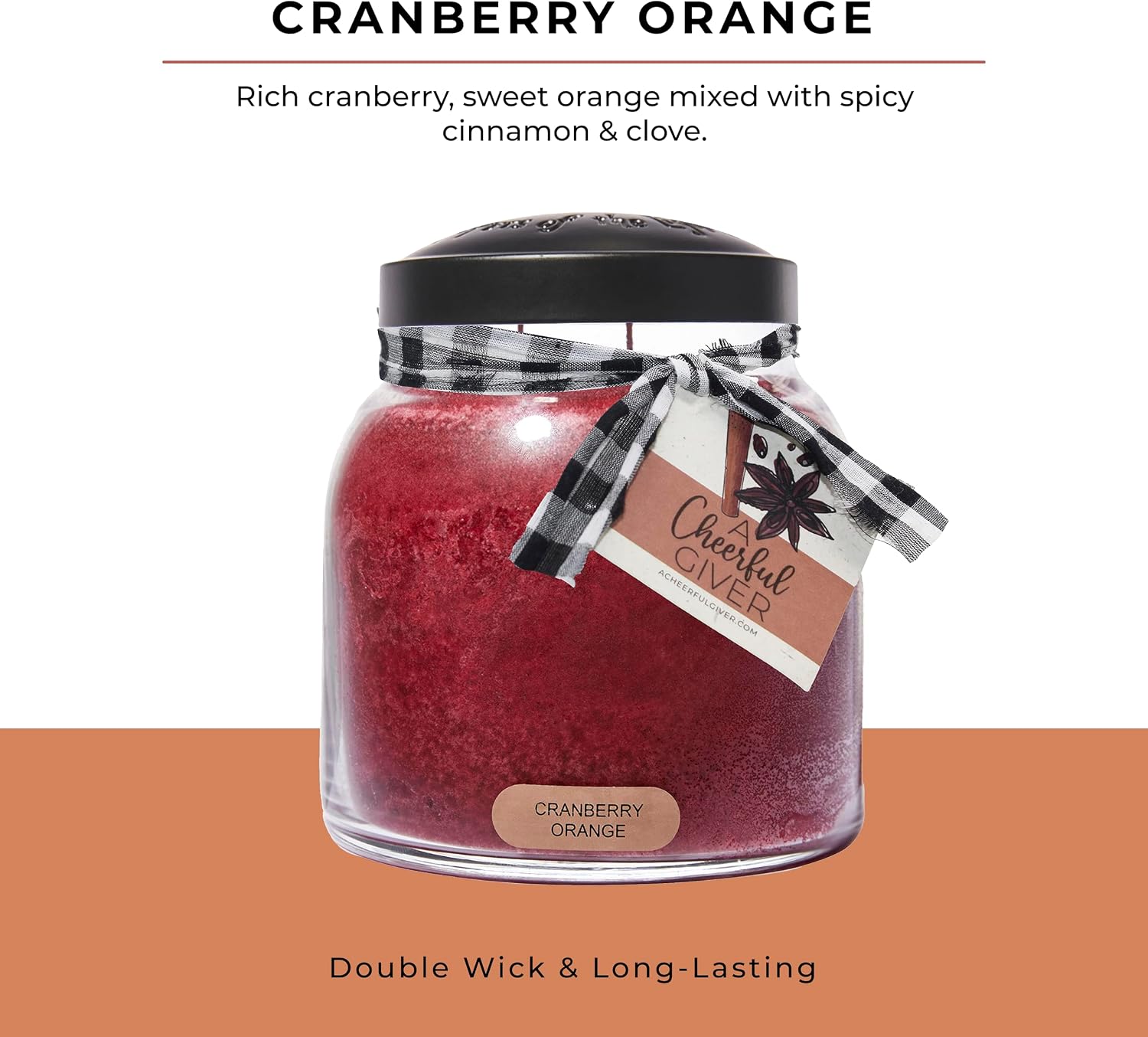A Cheerful Giver - Juicy Apple - 34oz Papa Scented Candle Jar with Lid - Keepers of the Light - 155 Hours of Burn Time, Gift for Women, Red | Long Lasting Aromatherapy Candle with up to 155 Hours of Burn Time - Gift Ready (34oz)