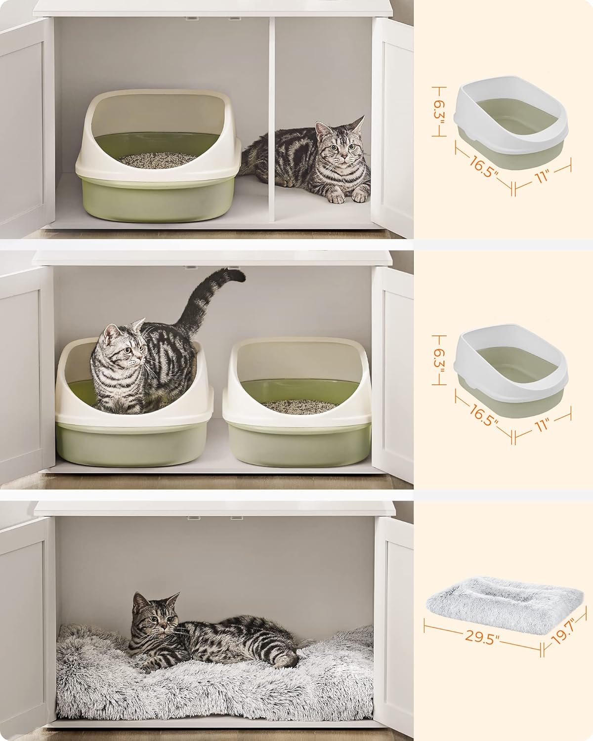 Feandrea Cat Litter Box Enclosure, End Table, 31.5 x 20.9 x 19.7 Inches