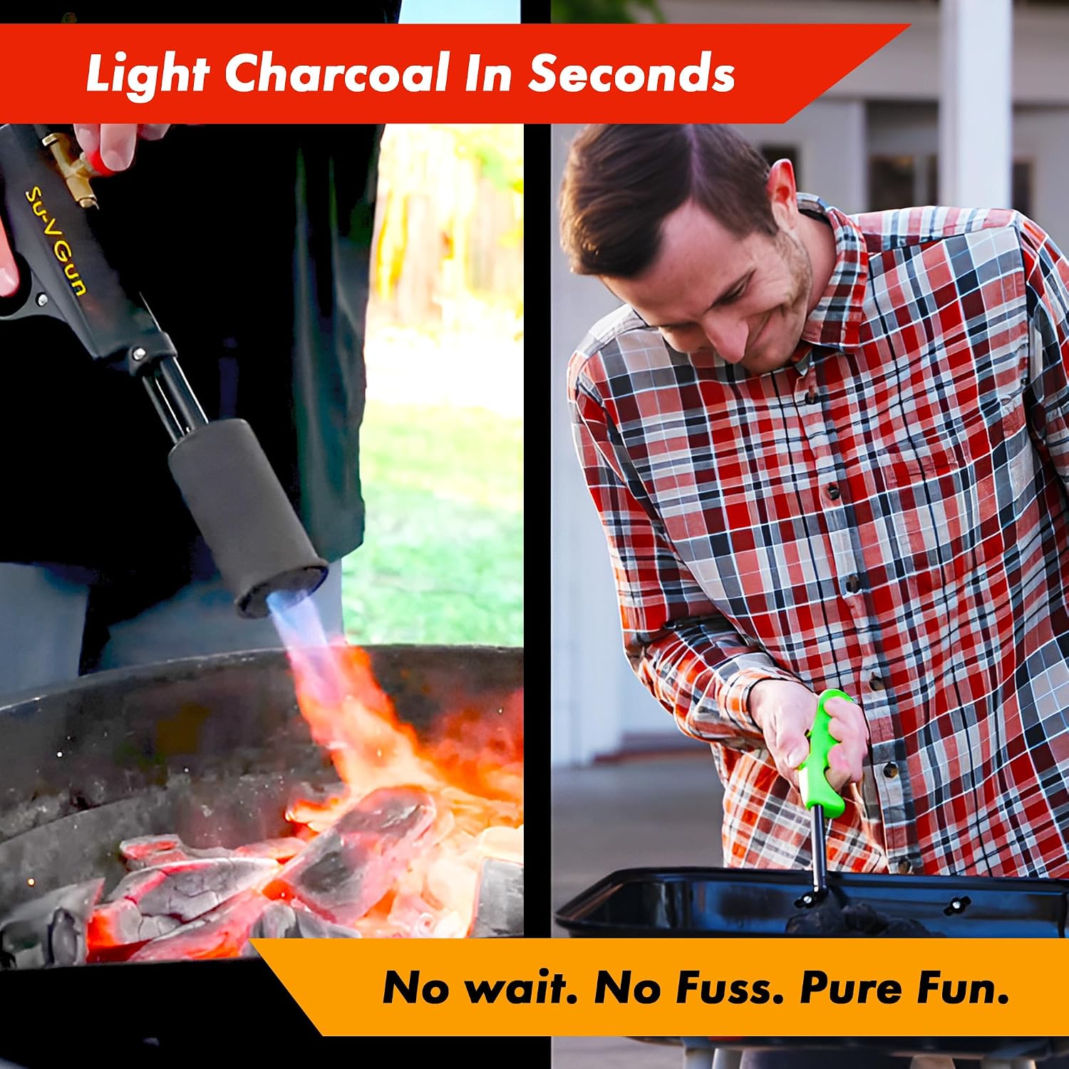 Grillblazer Su-VGun Propane Torch with Stand – High Power 240, 000+ BTU Flame Thrower Gun for Instant, Steak Searing, Charcoal Ignition