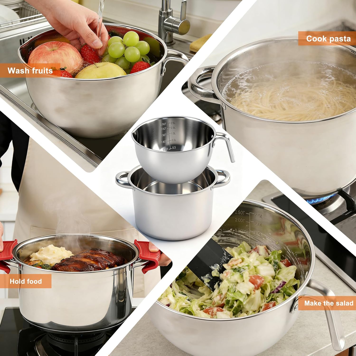 Stainless Steel Double Boiler Melting Pot, Double Boilers for Stove Top