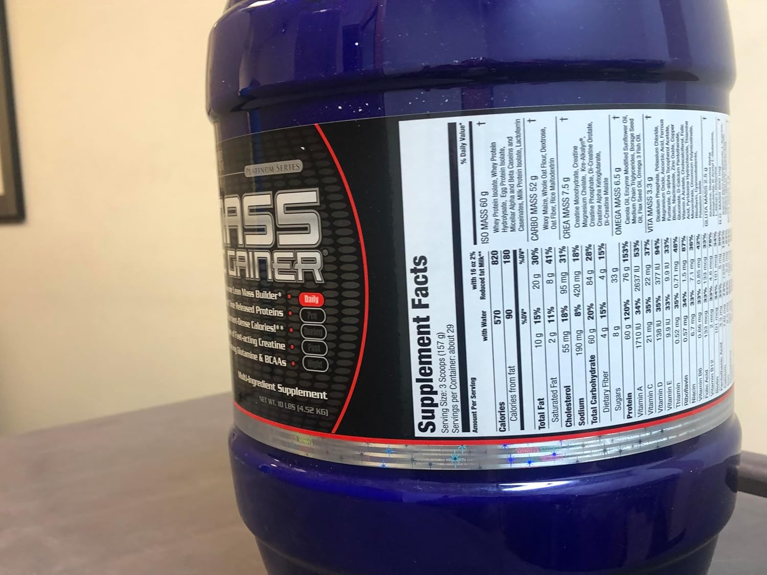 Ultimate Nutrition ISO Mass Xtreme Gainer, Chocolate Milk, 10 lb | 60g Whey Protein Blend, 60g Complex Carbs, 7 Types Of Creatine, 4 Types Glutamine, Lean Mass Gainer For Recovery