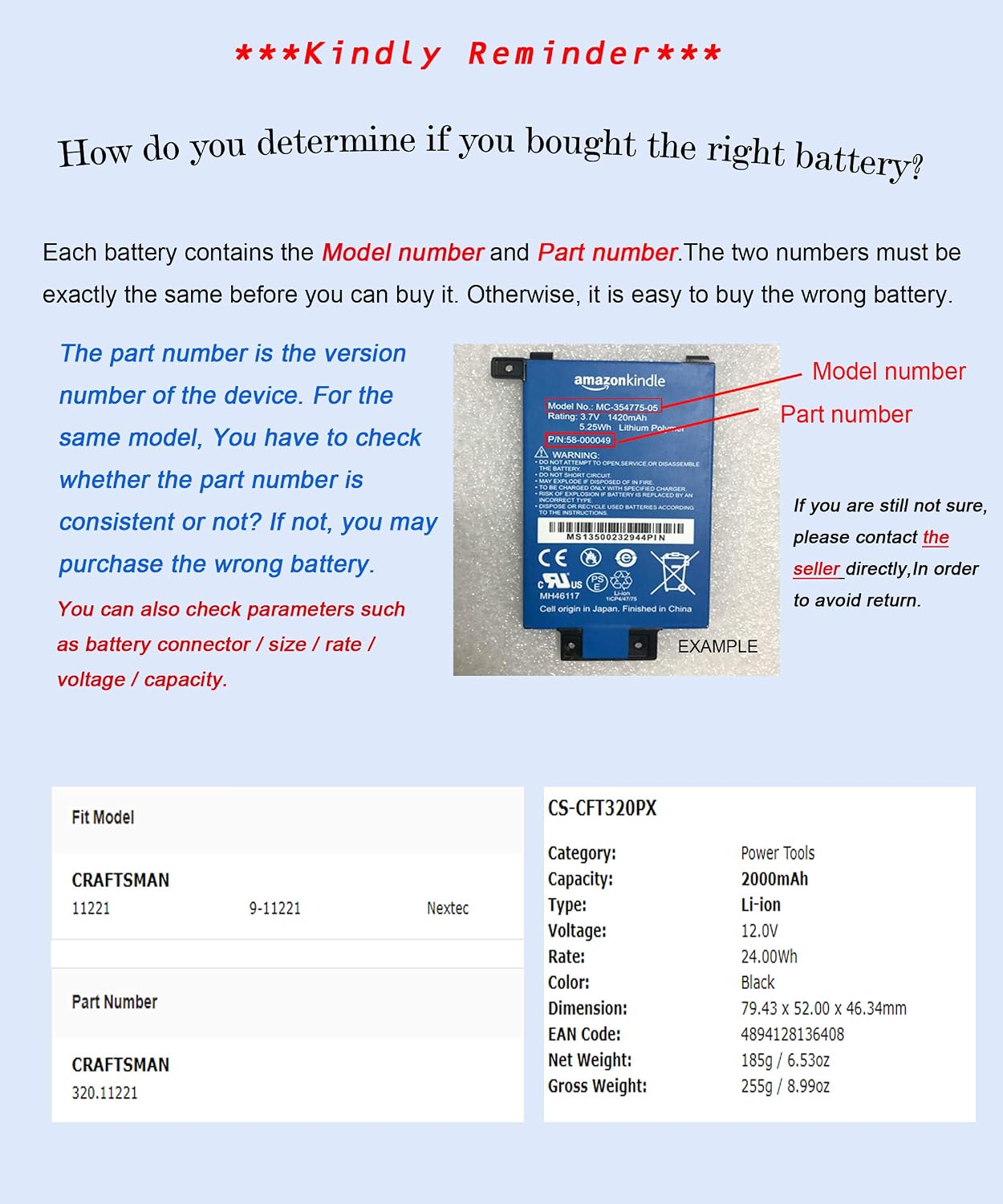 Replacement Battery for Craftsman Nextec 320.11221 Battery