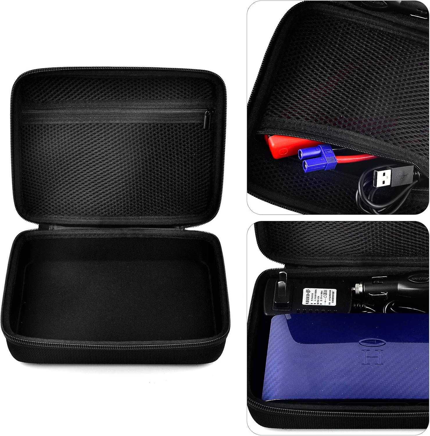 Comecase Case for HALO Bolt 58830/57720 mWh Charger and Jump Starter | Hard EVA and Mesh Pocket Protect and Organize AC Plug, Car Charger and Cables