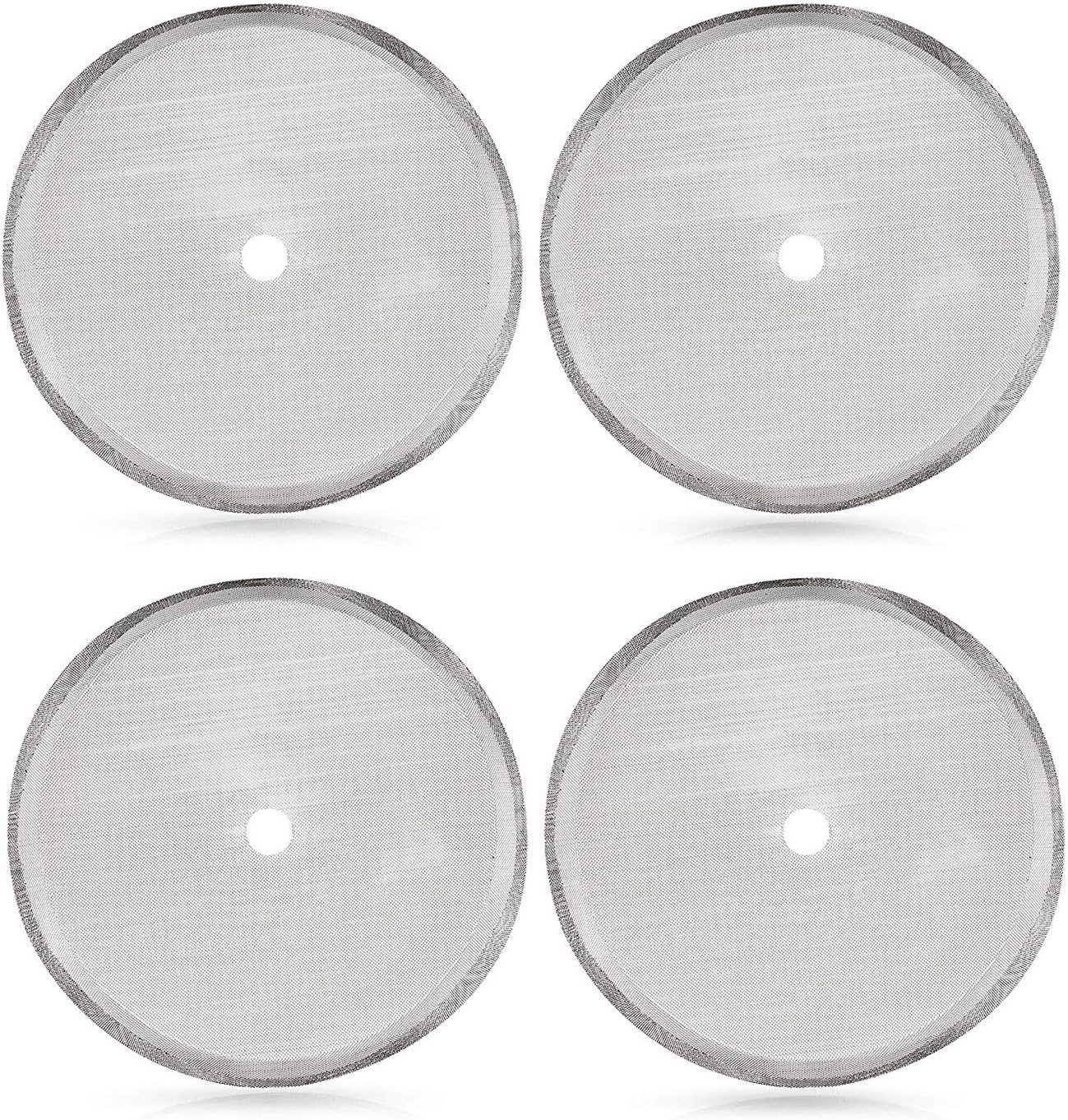 Secura French Press Replacement Screens, Stainless Steel Reusable Mesh Filter for 34 Ounce, 1 Liter Coffee Press, 4 Pack