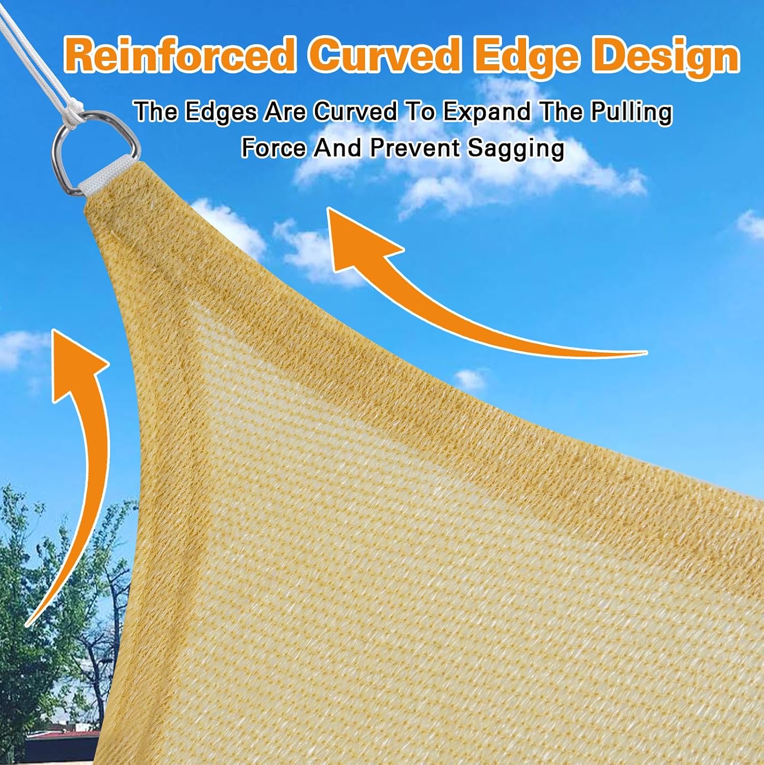 Artpuch Sun Shade Sail 16'X20' Sand Rectangle
