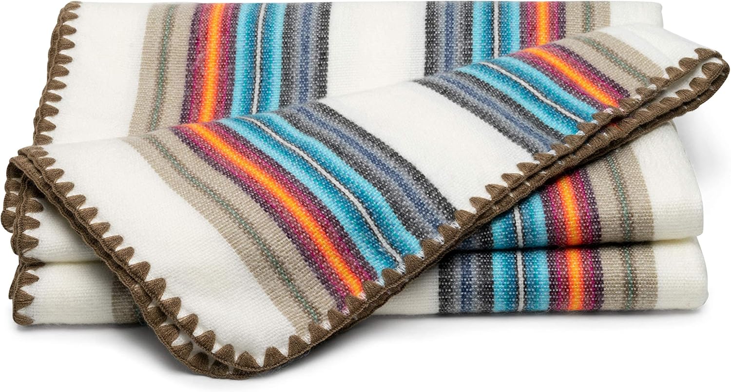 QISU Alpaca Wool Blanket Throw | Large, Beautiful, Warm, Variegated | 85 x 65 inches | Ultra-Soft, Hypoallergenic and Breathable | Non-Itchy or Scratchy Fabric (Green Variegated)
