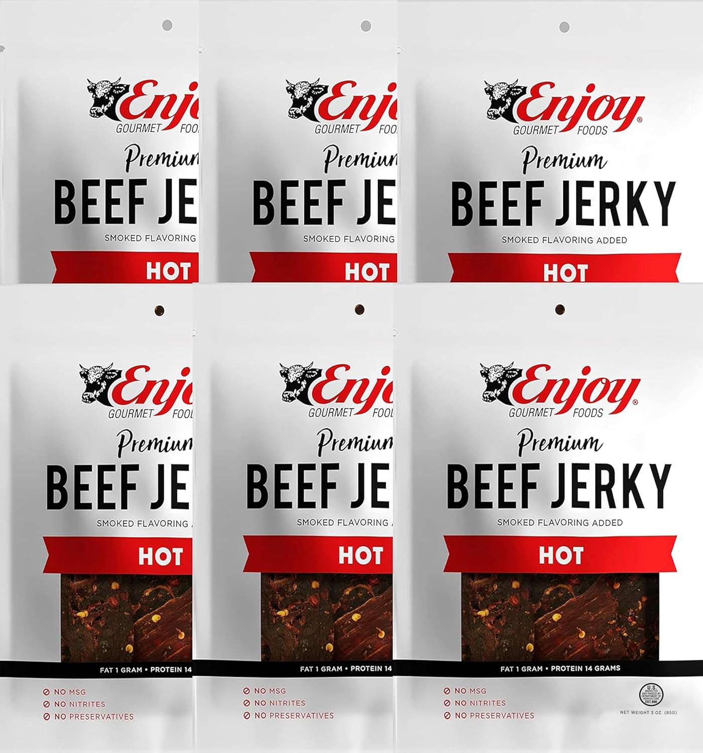 Enjoy Peppered Beef Jerky 8 oz (Pack of 1) | High Protein | No Nitrites