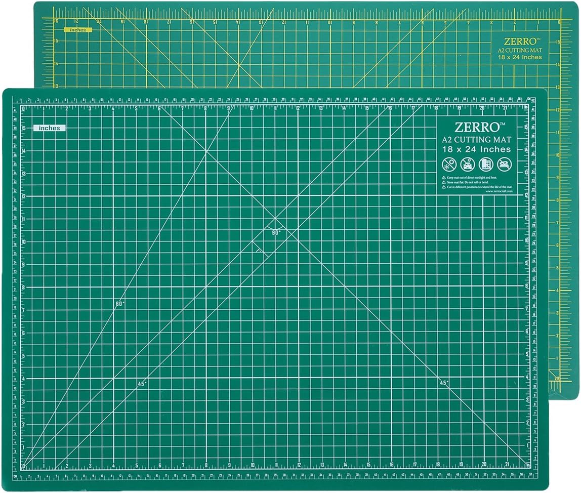 ZERRO Self Healing Cutting Mat 24" x 36", Double Sided & Non-Slip | Professional 5-Ply Rotary Mat for Scrapbooking, Fabric, Quilting, Sewing, Crafts (A1)