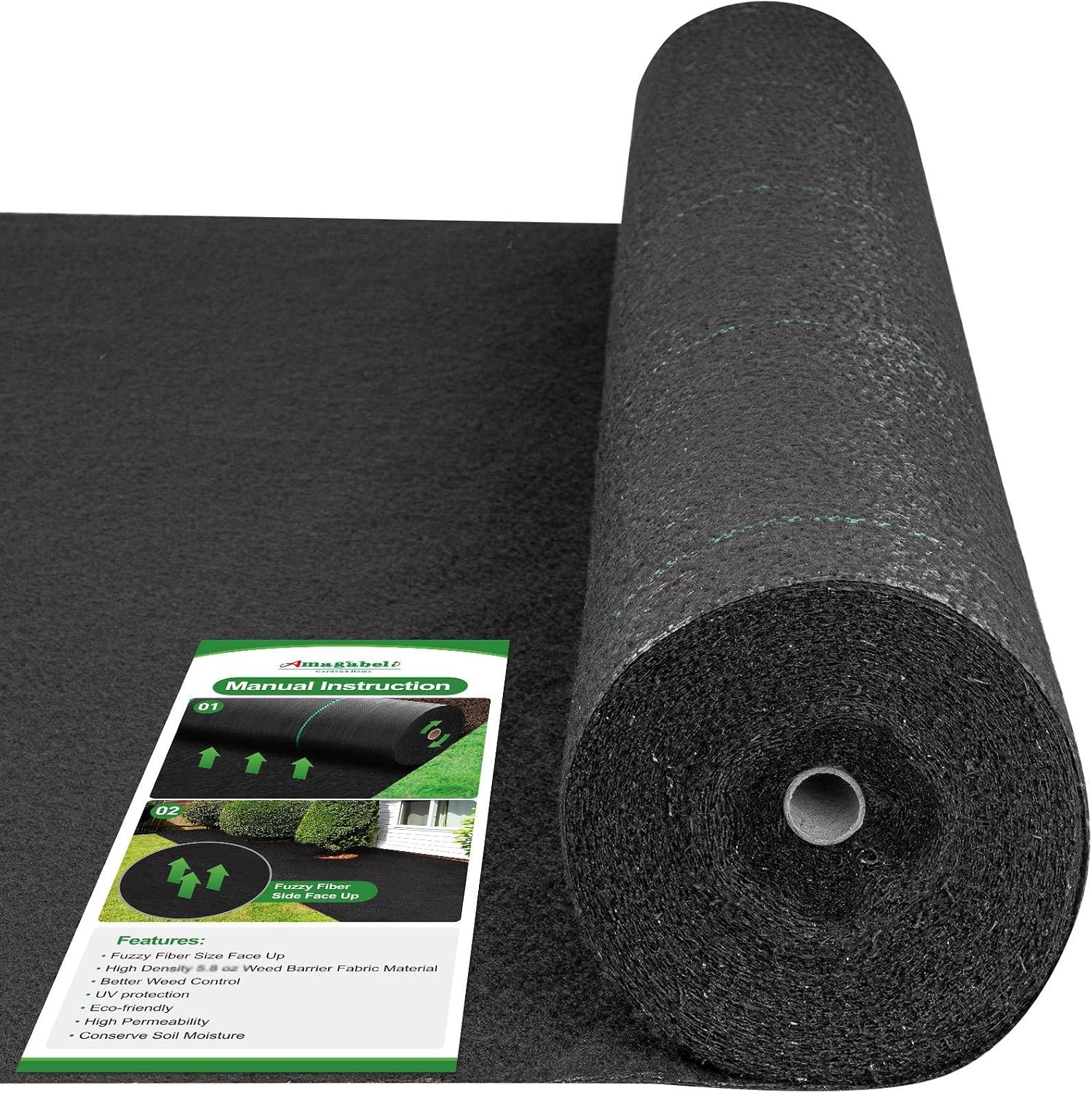 AMAGABELI 3.2oz 4ft x 100ft Weed Barrier Landscape Fabric Premium Garden Cloth Heavy Duty Weed Control Blocker Mat Gardening Ground Cover Durable Woven Geotextile Fabric Driveway Underlayment