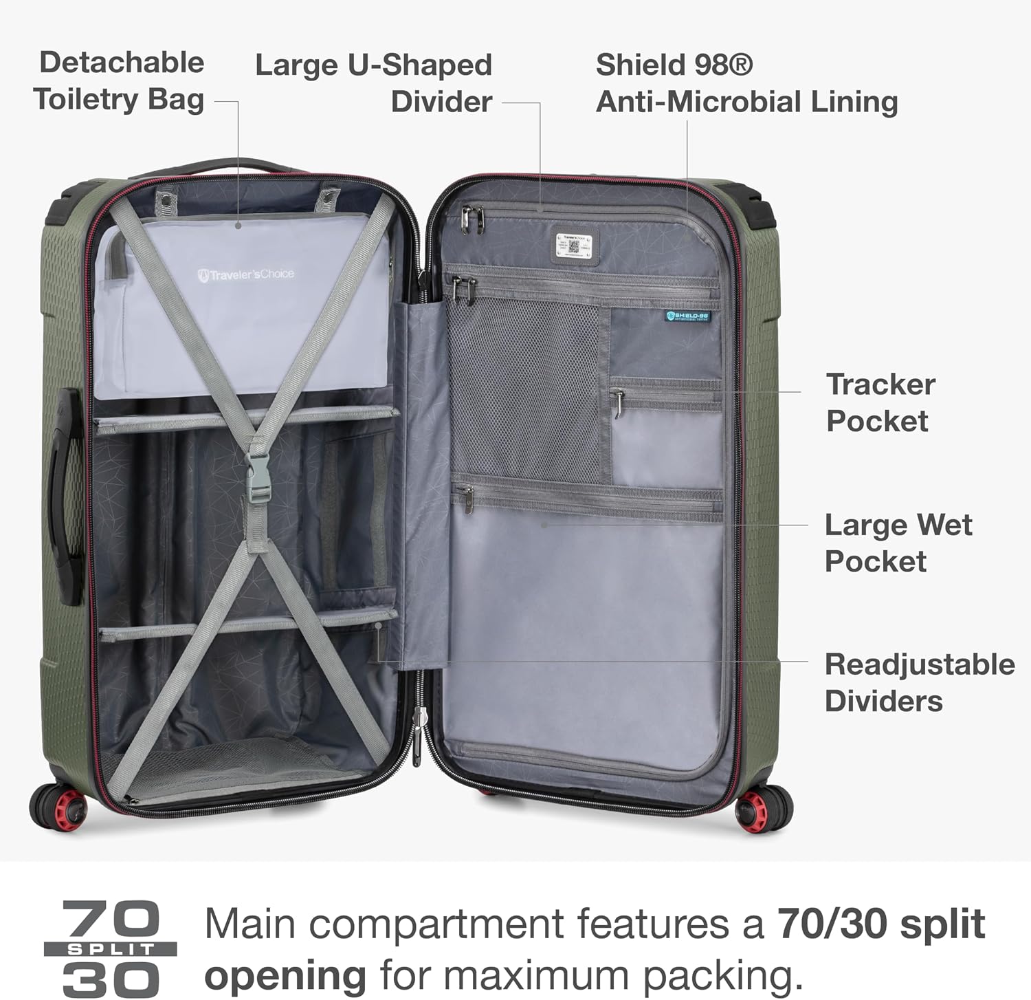 Traveler's Choice Maxporter II Polycarbonate Hardside Trunk with Spinner Wheels, Navy, 31-Inch Large Trunk
