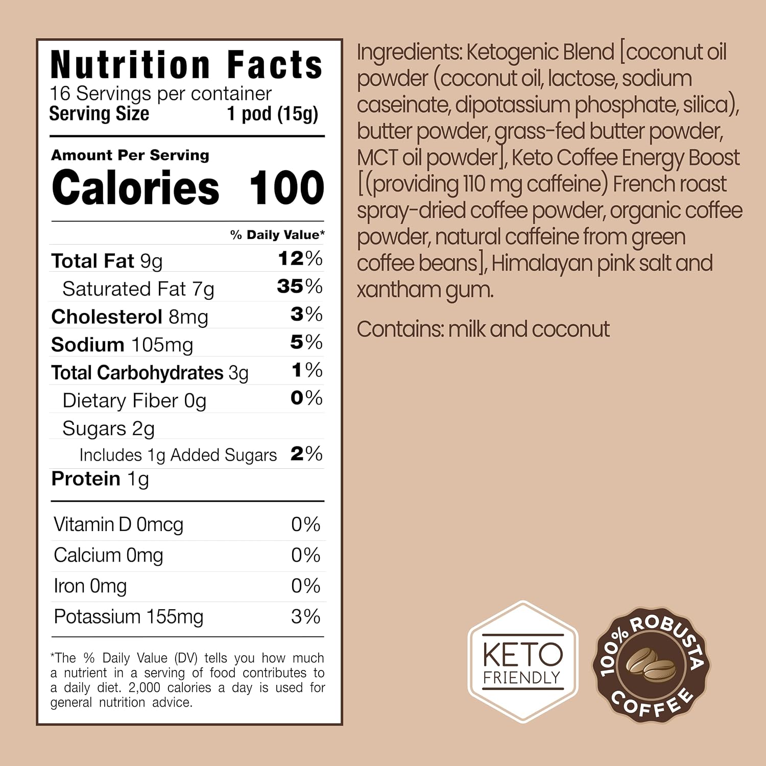 Rapidfire Caramel Macchiato Ketogenic High Performance Keto Coffee Pods, Supports Energy & Metabolism, Weight Management, Single Serve K Cup, Brown, 16 Count