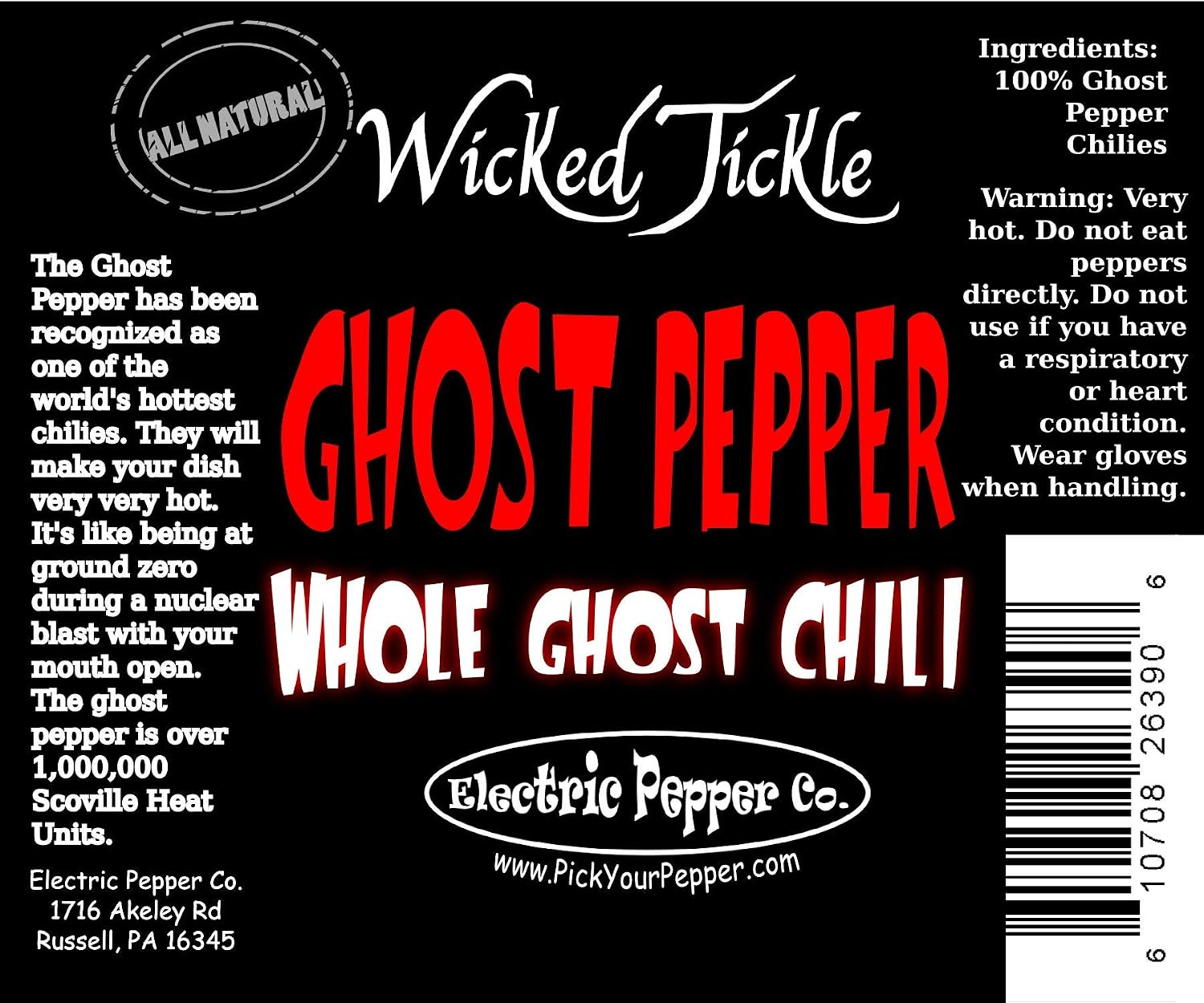 Wicked Tickle 10 Whole Ghost Pepper Dried Intact Seed Pods Plus 2 Free, Super Hot