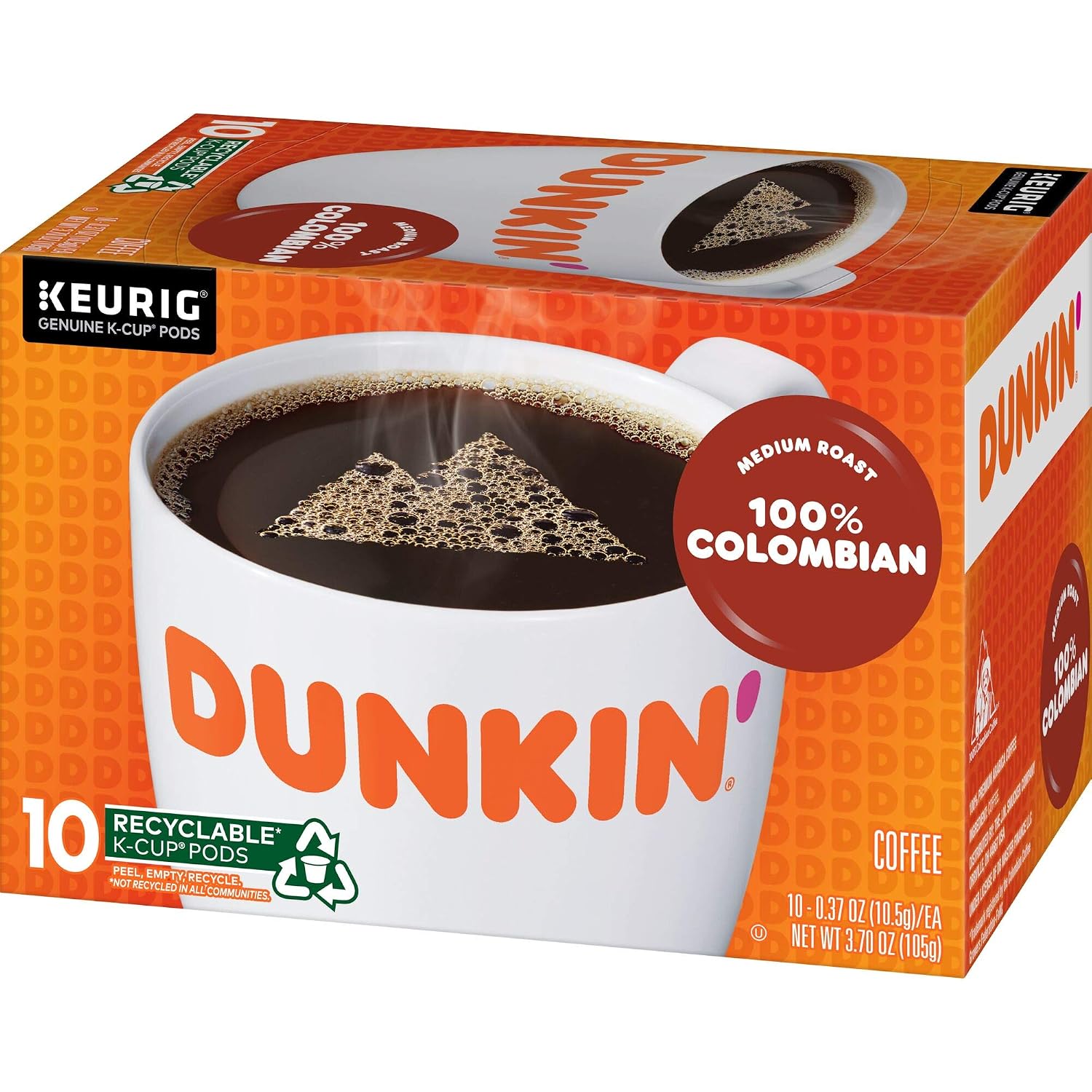 Dunkin’ Original Blend Medium Roast Coffee, Keurig K-Cup Pods, 10 Count Box