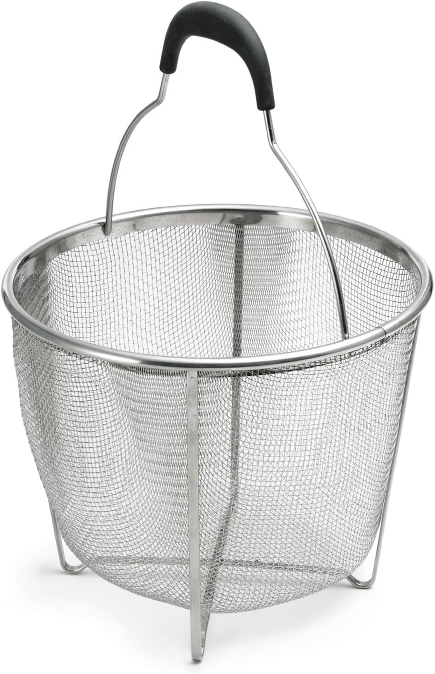 Polder 8 inch Strainer and Steamer Insert Basket, Stainless Steel, Perfect for Cooking Vegetables, Pasta and more