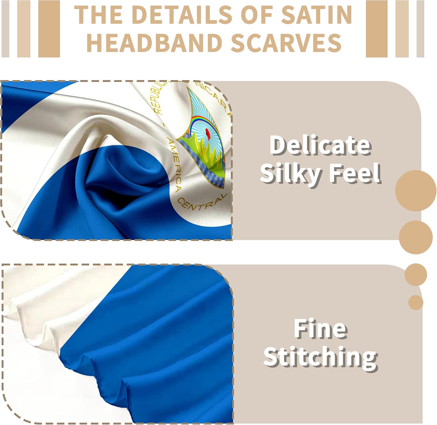 Fashion Bandana Women,Flag Silk Scarf,27.5x27.5 Large Square bandanas,Satin Hair for Sleeping,Travel,for Gift
