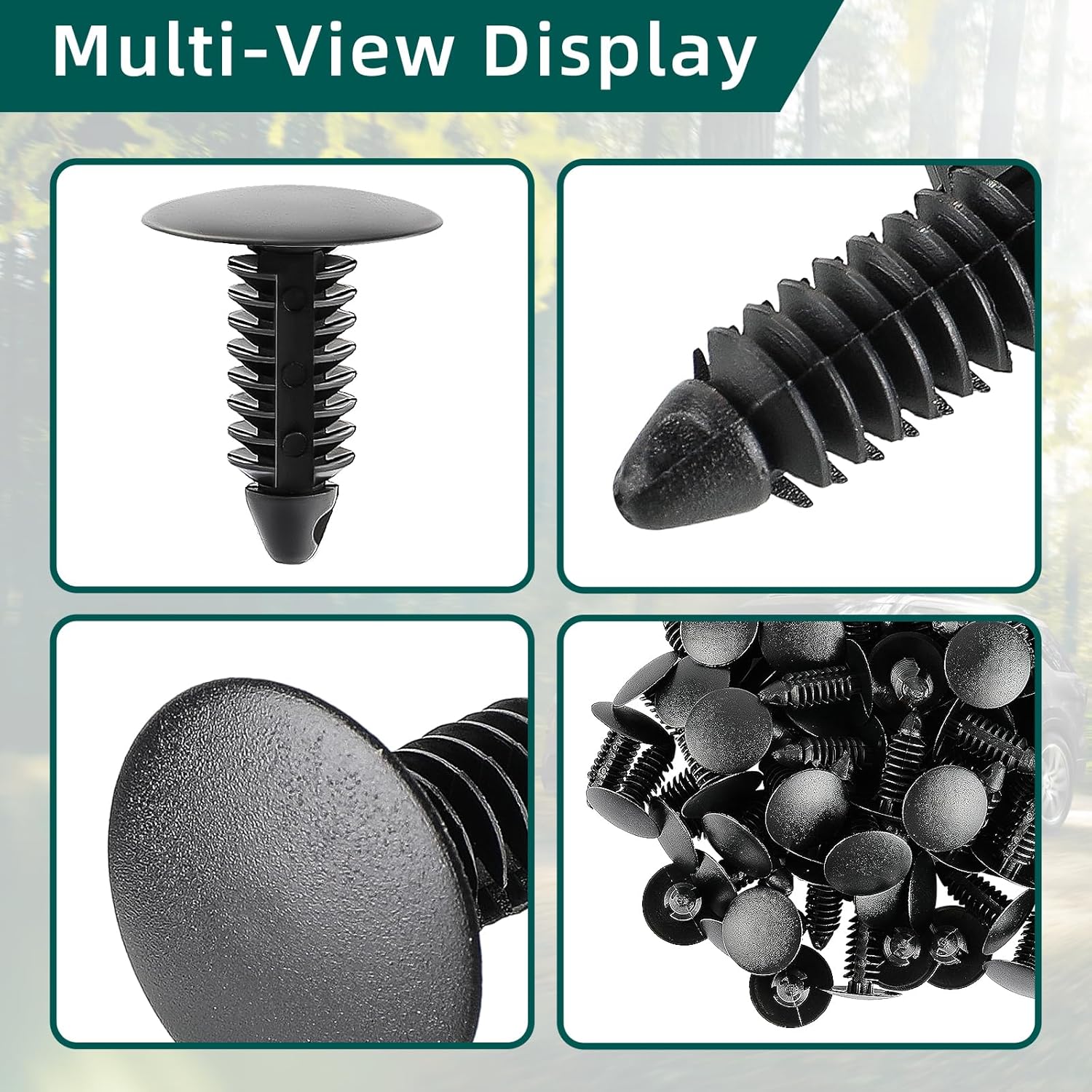 AUTOKAY 100Pcs 8mm Bumper Clips Auto Car Hole Plastic Rivets Fastener