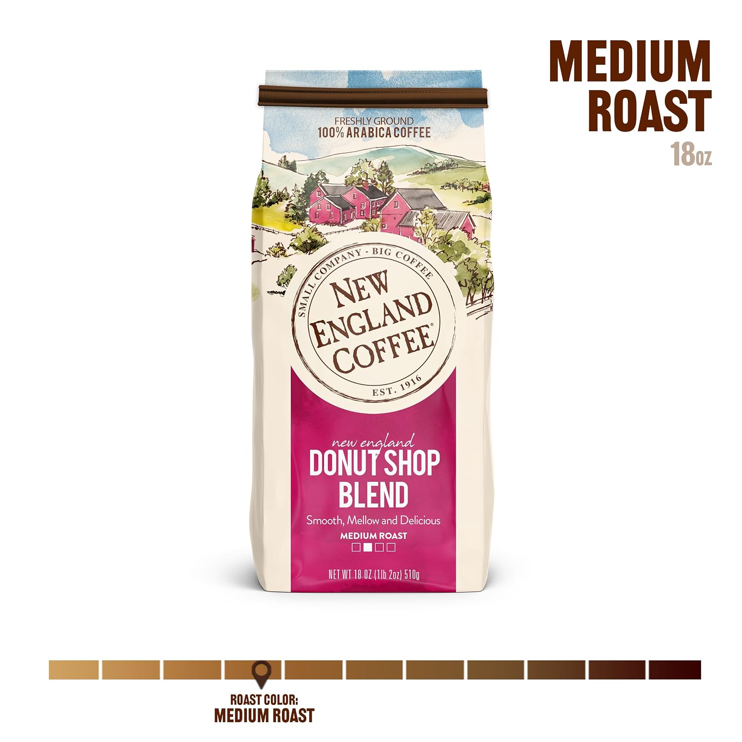 New England Coffee French Roast Dark Roast Ground Coffee, 10oz Bag (Pack of 1)