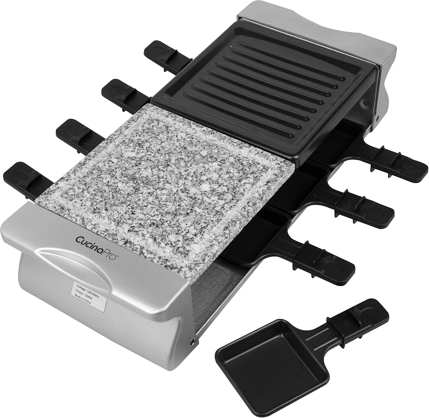 Electric Cheese Raclette Table Grill w Cooking Stone & Grilling Plate | Nonstick