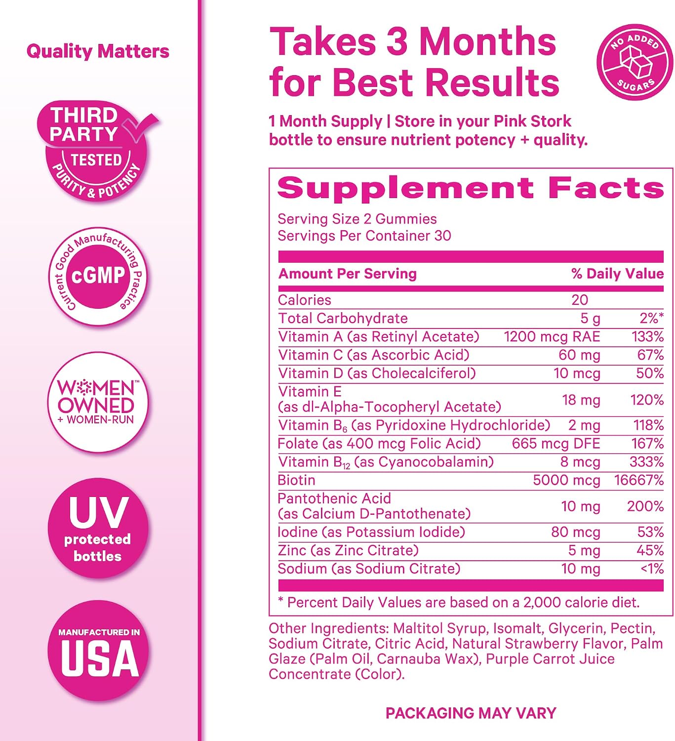 Pink Stork Total Glow Gummies for Women – 60 Berry Gummies