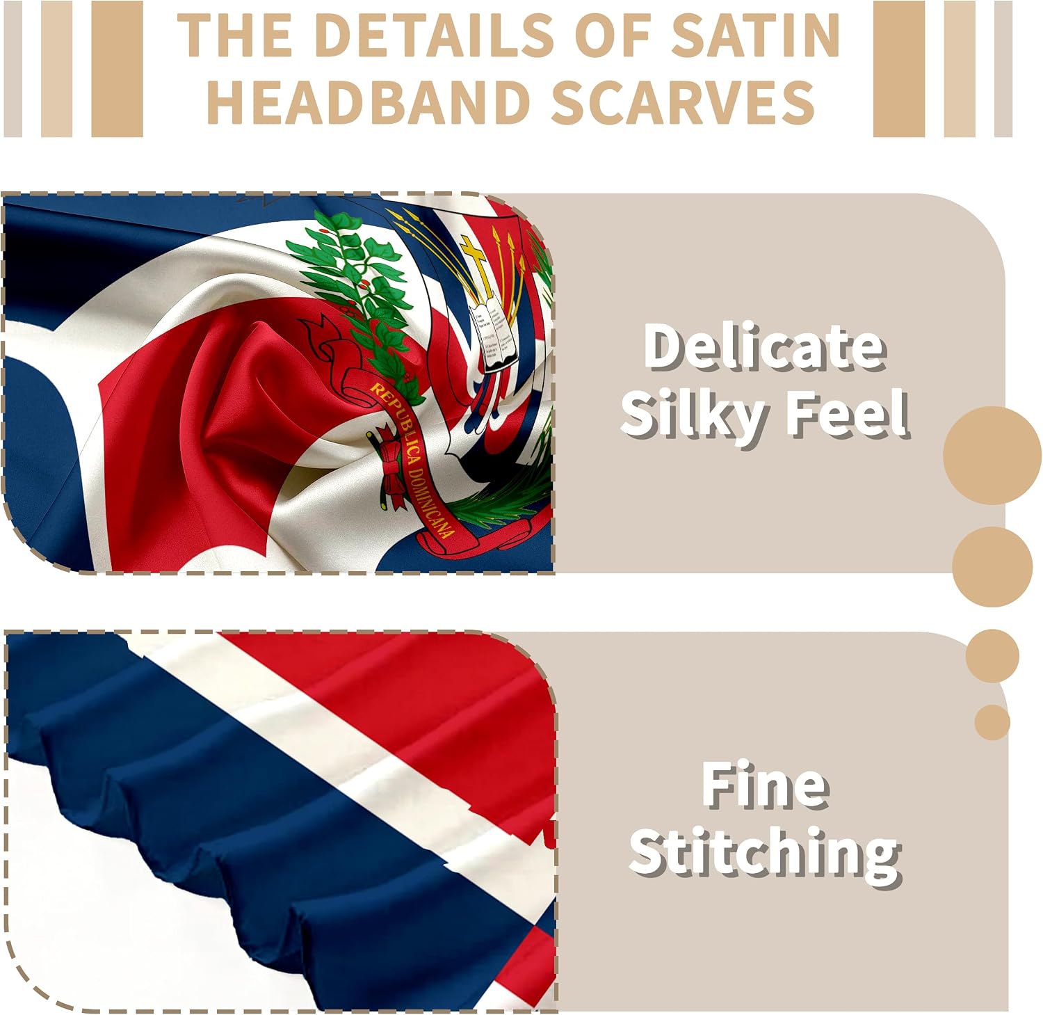 Fashion Bandana Women,Flag Silk Scarf,27.5x27.5 Large Square bandanas,Satin Hair for Sleeping,Travel,for Gift