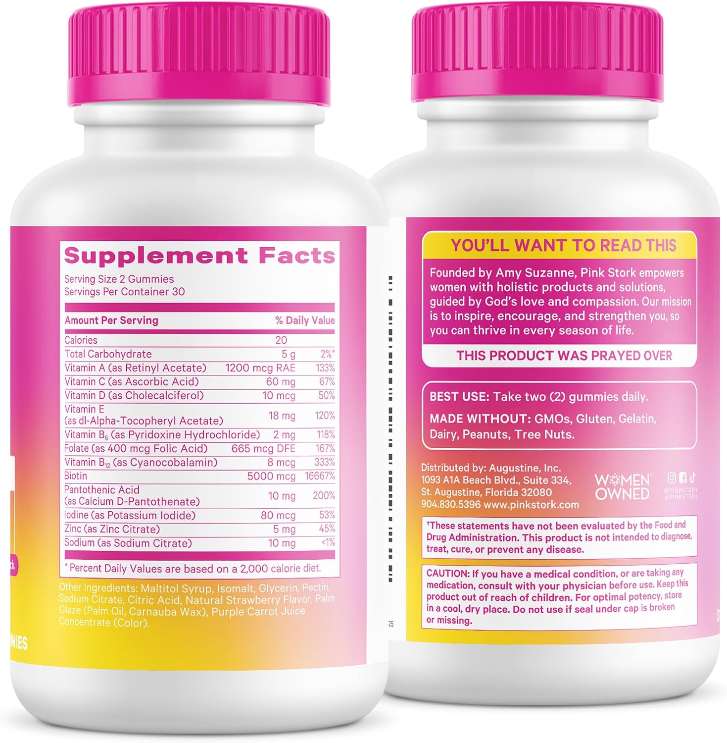 Pink Stork Total Glow Gummies for Women – 60 Berry Gummies