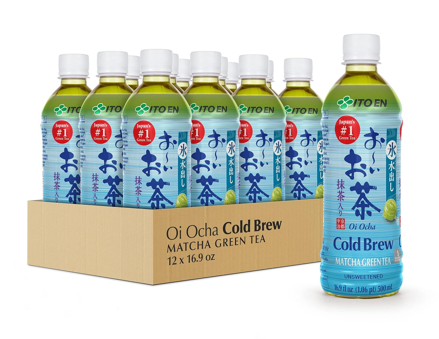 Ito En Tea Oi Ocha Green Tea, Unsweetened, 16.9 Ounce (Pack of 12)