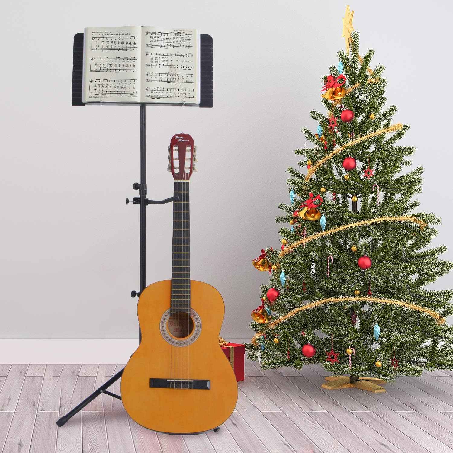Klvied Portable Folding Sheet Music Stand with Violin Hanger
