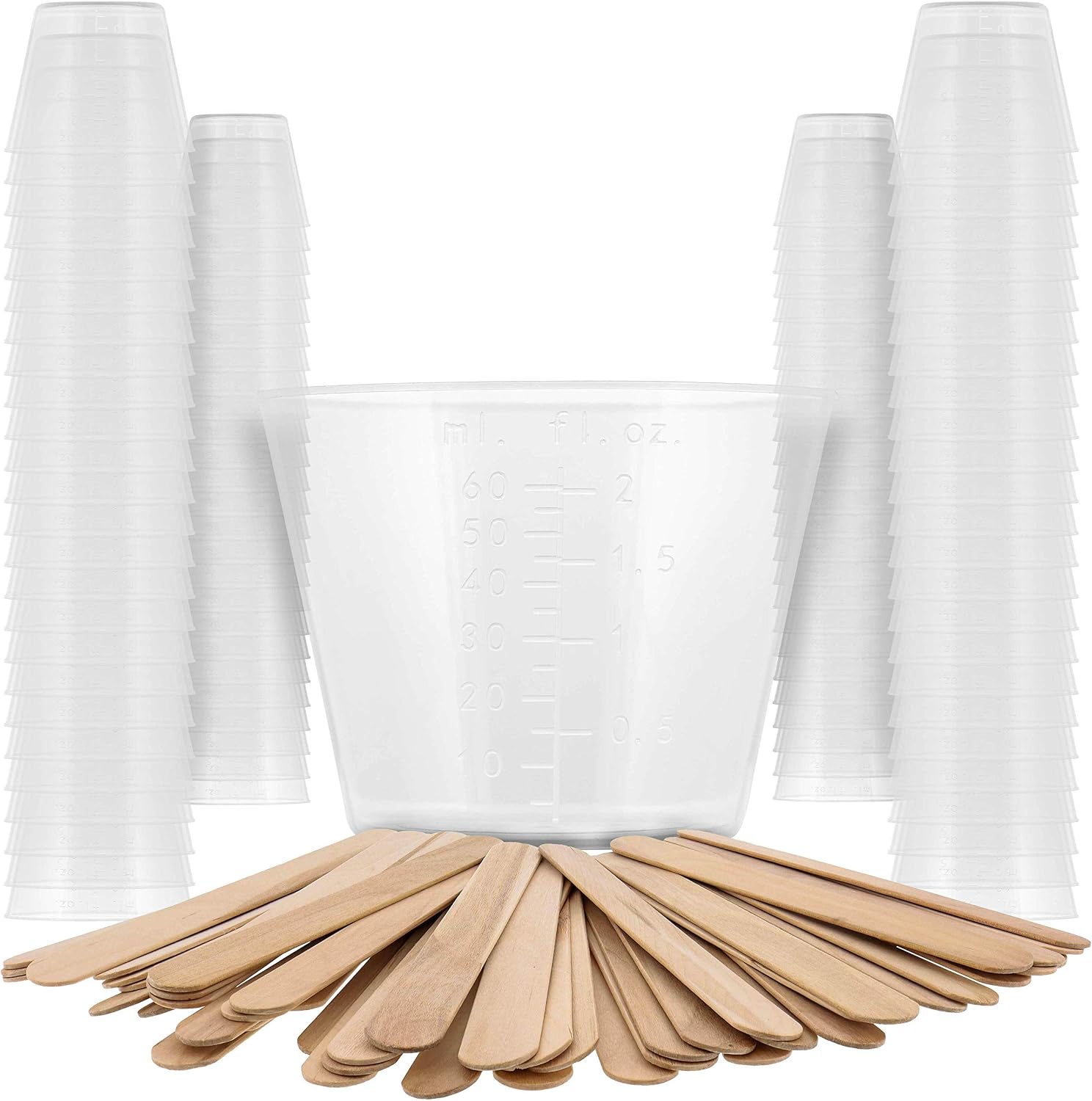 Pouring Masters 40 Ounce (1200ml) Graduated Plastic Mixing Cups (Box of 24)