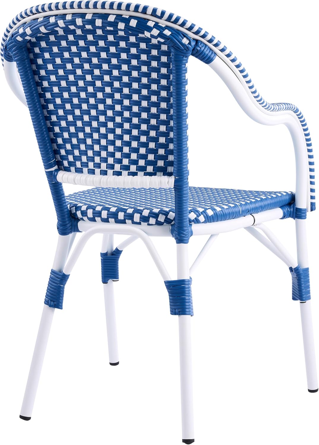 Christopher Knight Home Gwendolyn Outdoor French Bistro Chairs (Set of 4), Black + White + Bamboo Print Finish