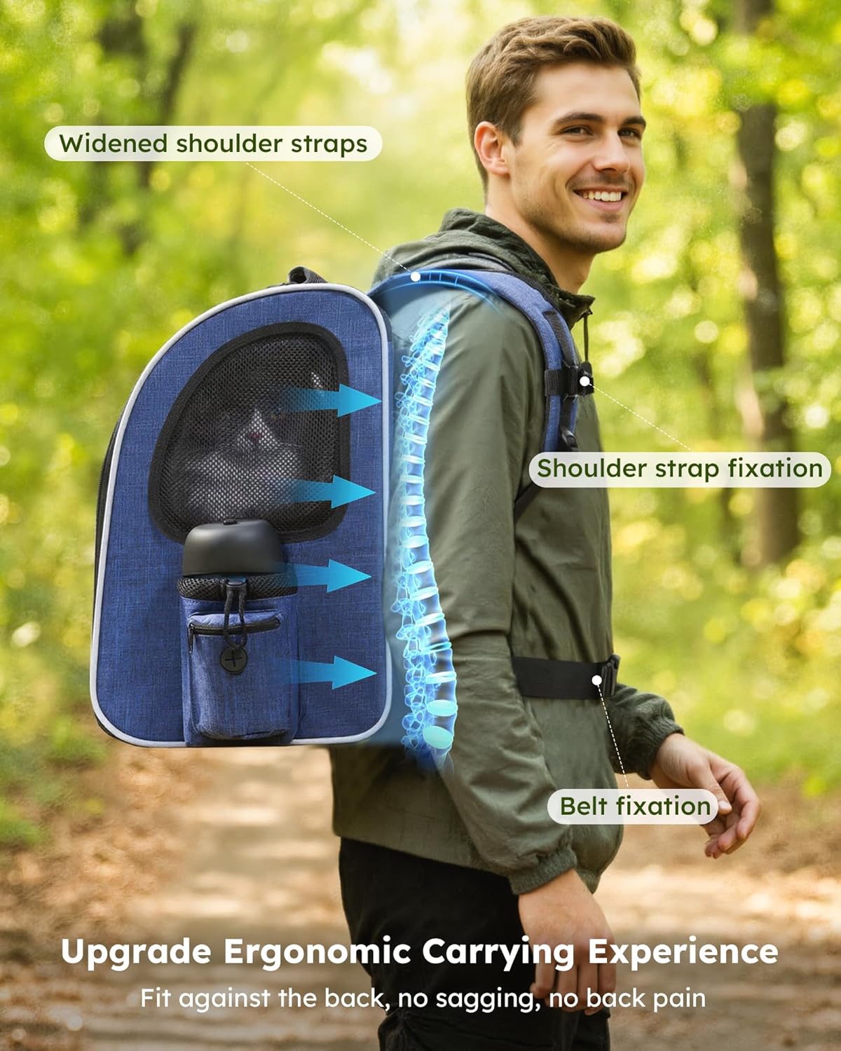 pecute Cat Backpack Expandable, Cat Carrier Backpack with Breathable Window