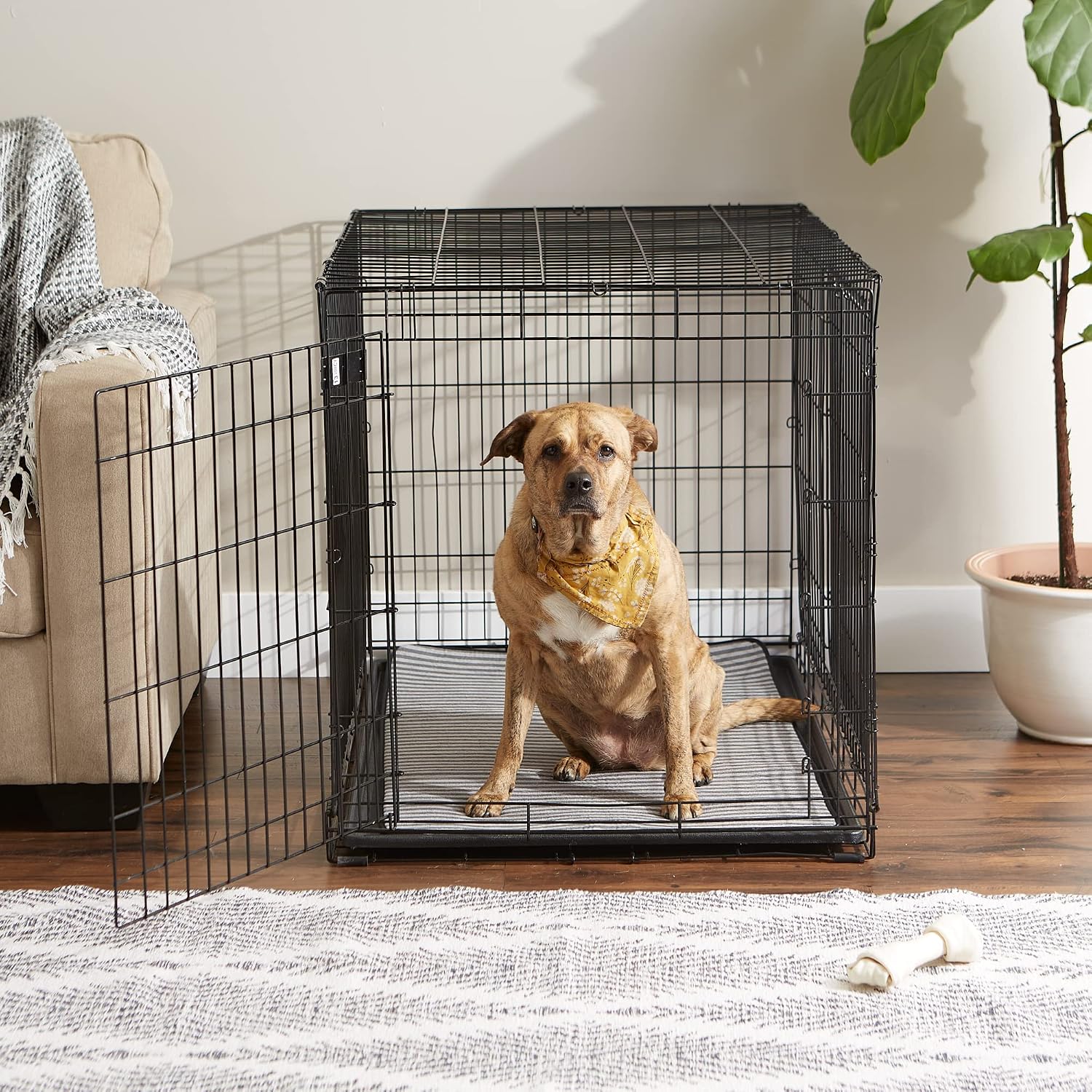 Bone Dry Striped Pet Cage Mat, XX-Large - 30 x 45, Gray