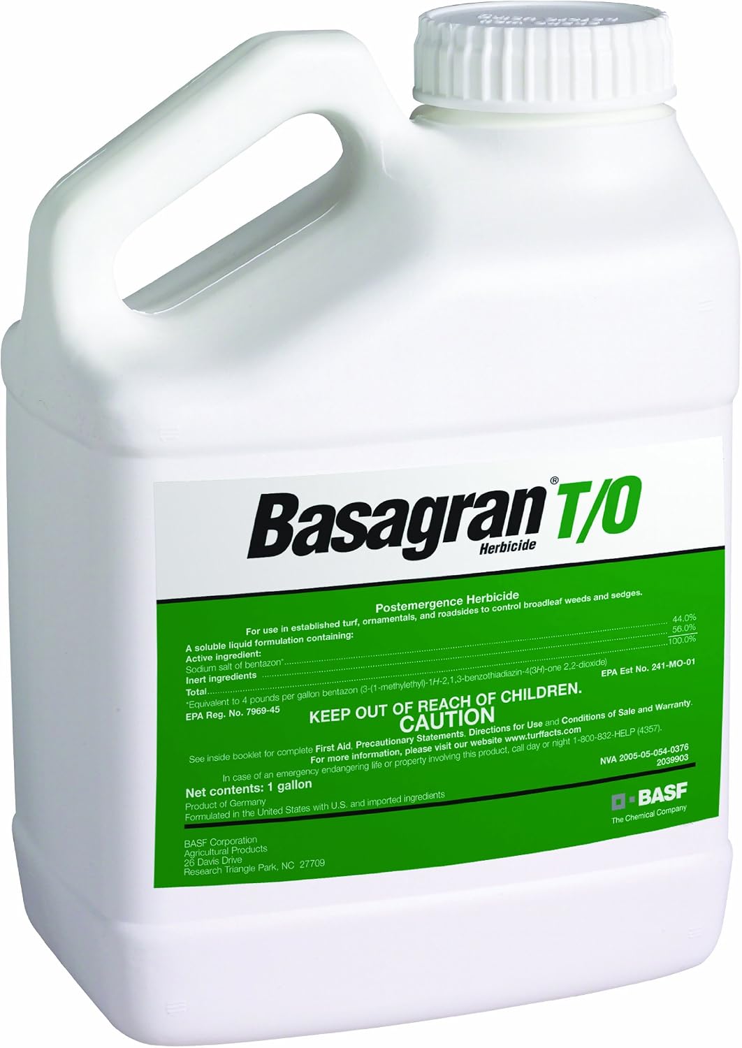 BASF Basagran Turf Herbicide for Broadleaf Weeds & Sedges - Bentazon Selective Post-Emergence Weed Control - 1 Gallon