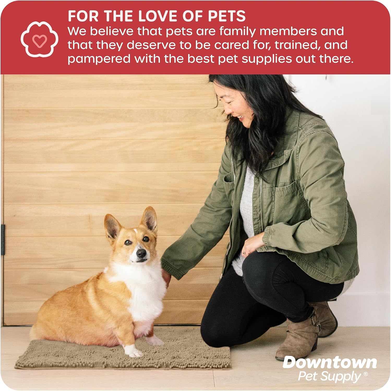 Dog Mud Mat, 31" x 20" Sage – Thick Microfiber Entry Rug for Snow, Mud & Salt – Absorbent, Quick-Dry, Washer-Safe & Non-Slip, Medium