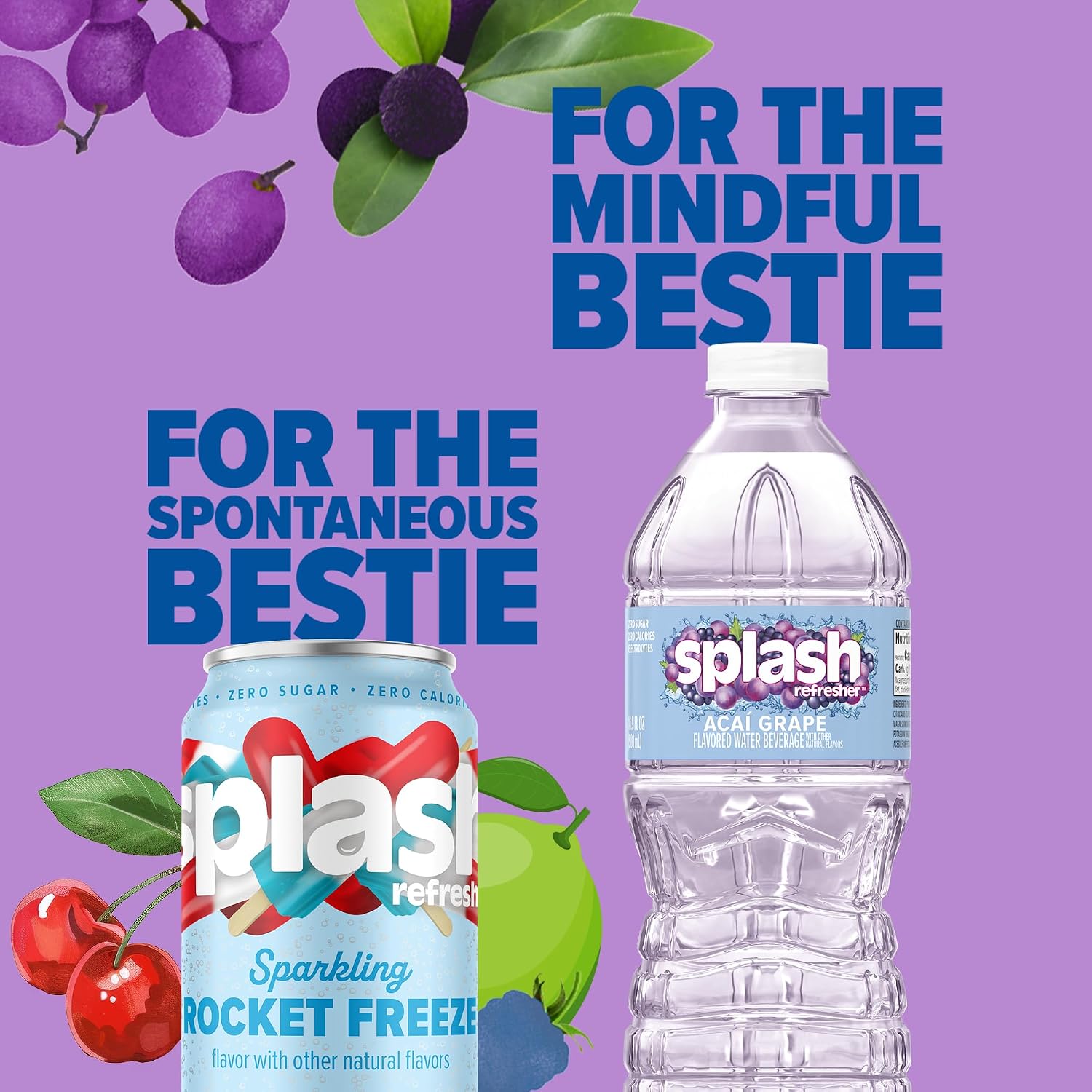 SPLASH REFRESHER Flavored Water Bottles, Mandarin Orange - 6 Pack | Refreshing Flavored Bottled Water with Electrolytes - Zero Sugar & Zero Calories - 16.9 Fl Oz