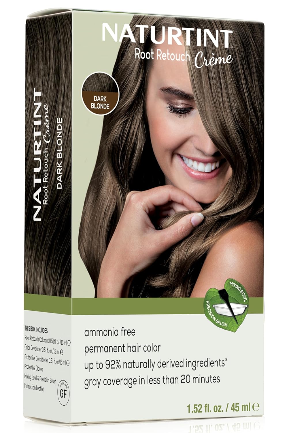 Naturtint Light Brown Root Retouch Crème Permanent Hair Color - Ammonia Free, Conceal Grays, No Artificial Scent, 1.52 Fl Oz