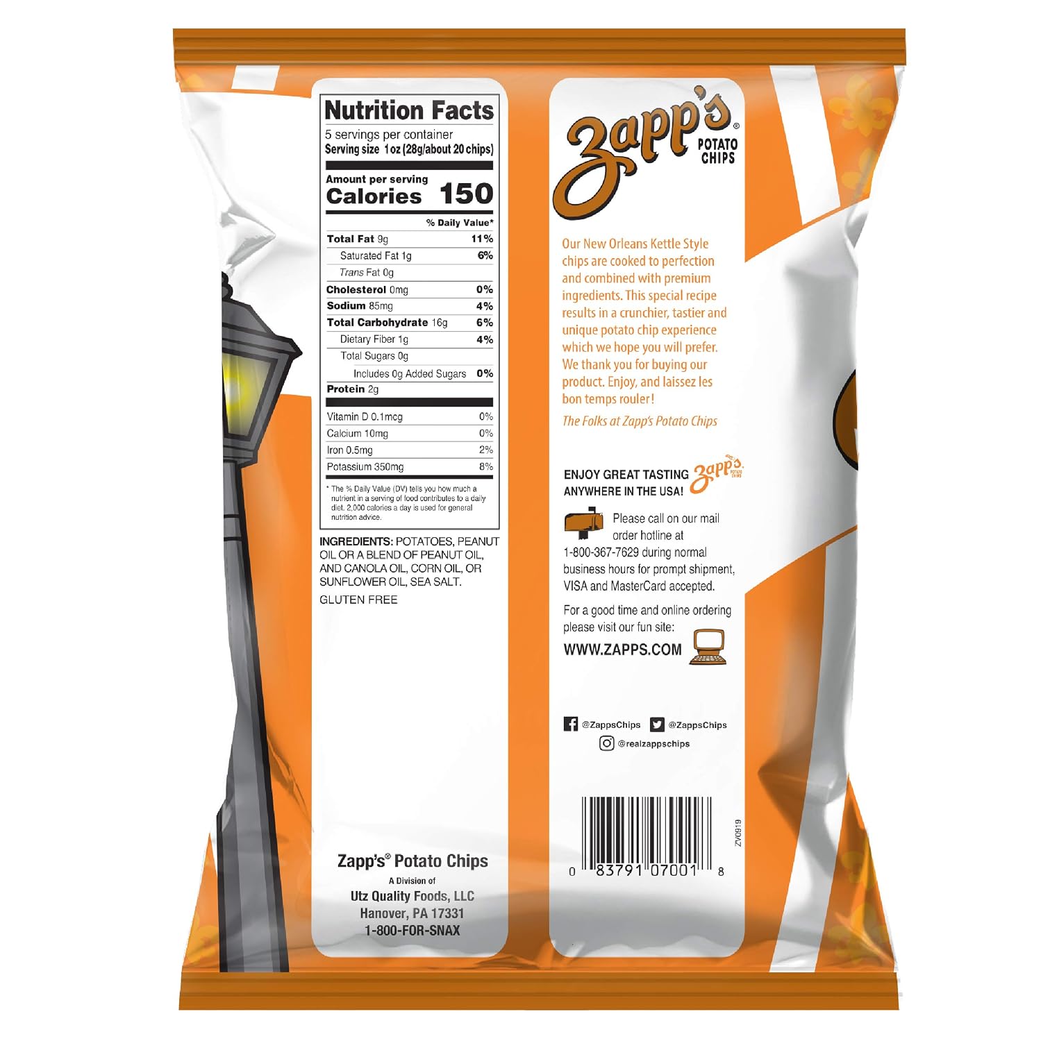 Zapp’s New Orleans Kettle-Style Potato Chips Hotter n Hot Jalapeno Flavor (2 oz Bags, 25 Count), Crunchy Chips with a Spicy Kick, Perfect On-The-Go, Gluten Free Snack