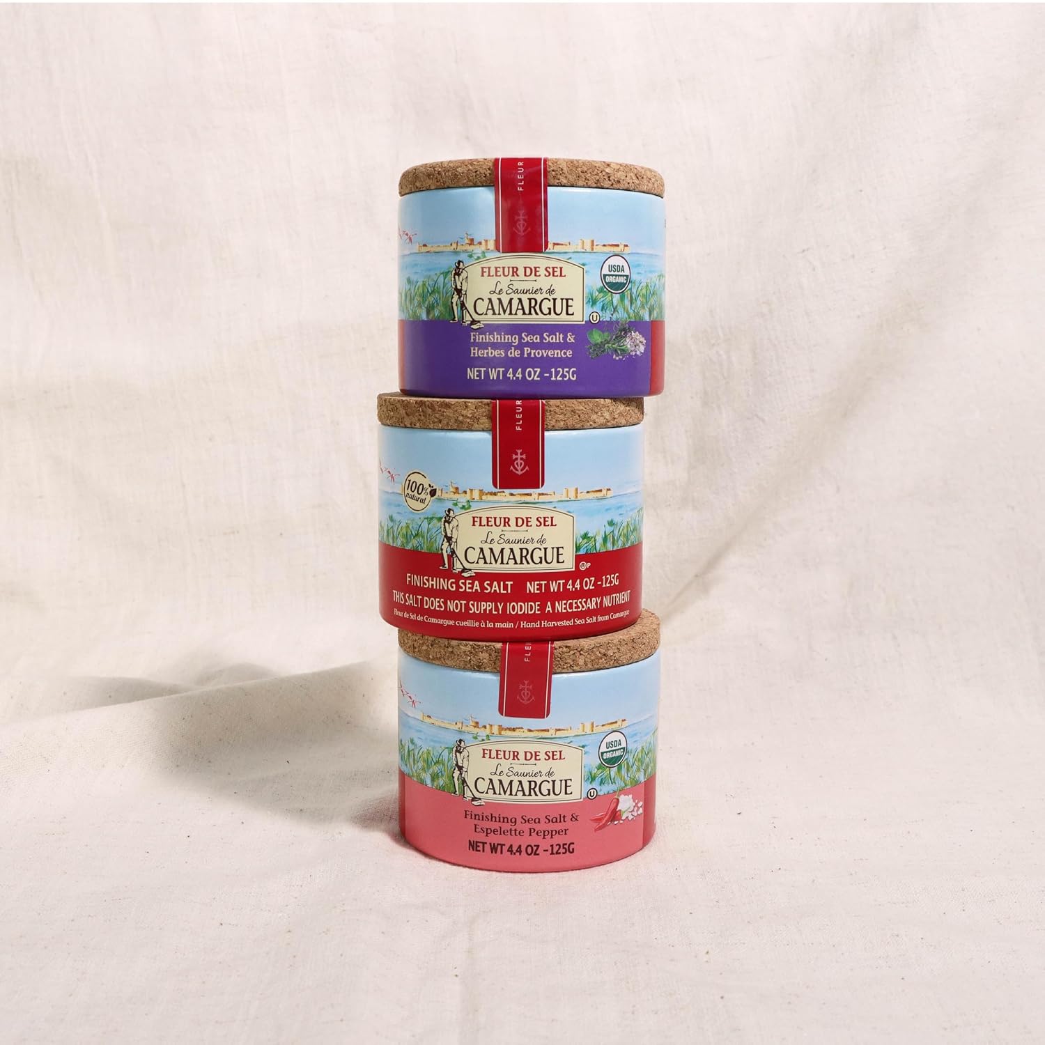 Le Saunier De Camargue | French Fleur Del Sel | Finishing Sea Salt, 4.4 oz (Pack of 4)