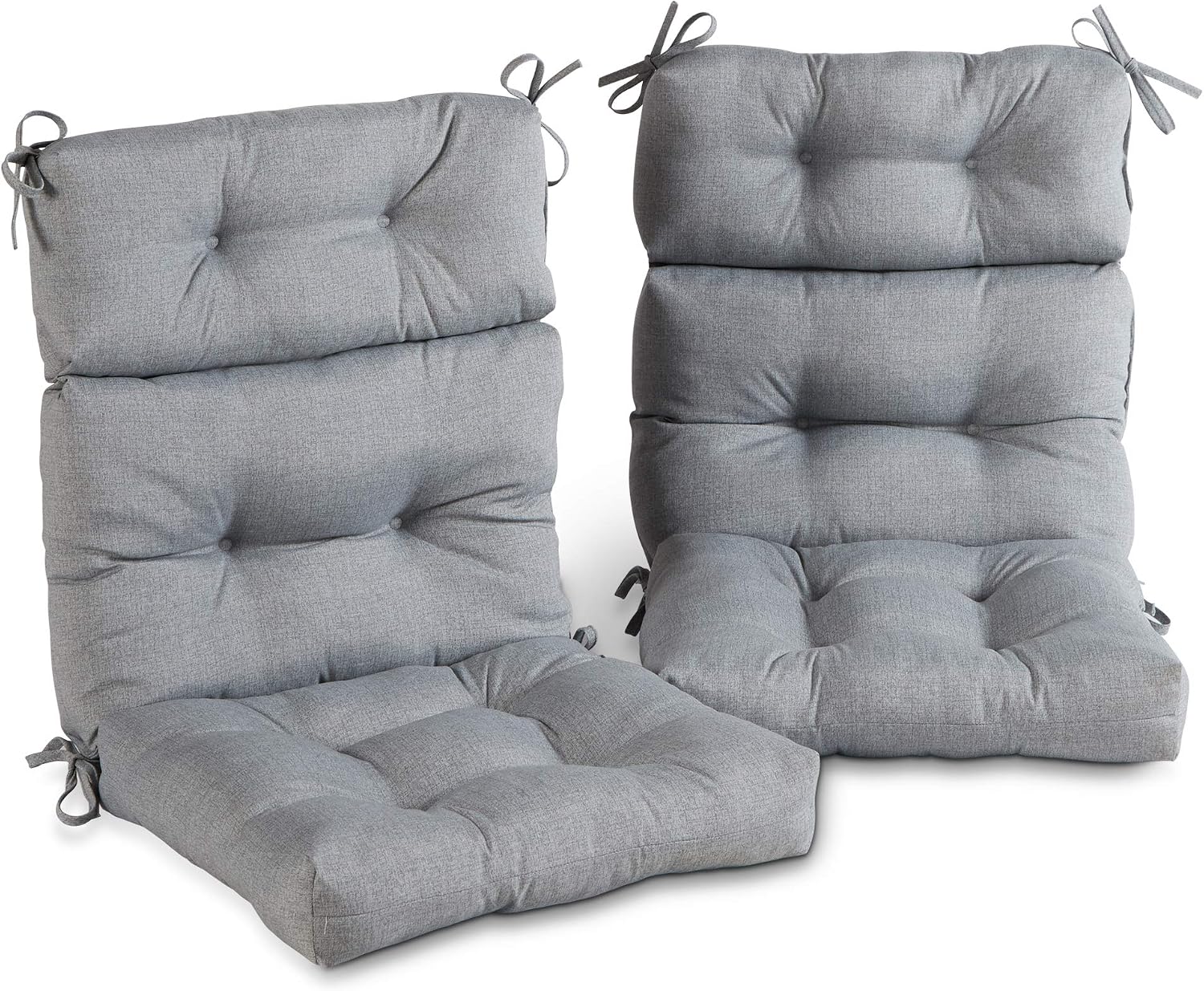 Greendale Home Fashions Outdoor 44x22-inch High Back Chair Cushions (Set of 2), Cement
